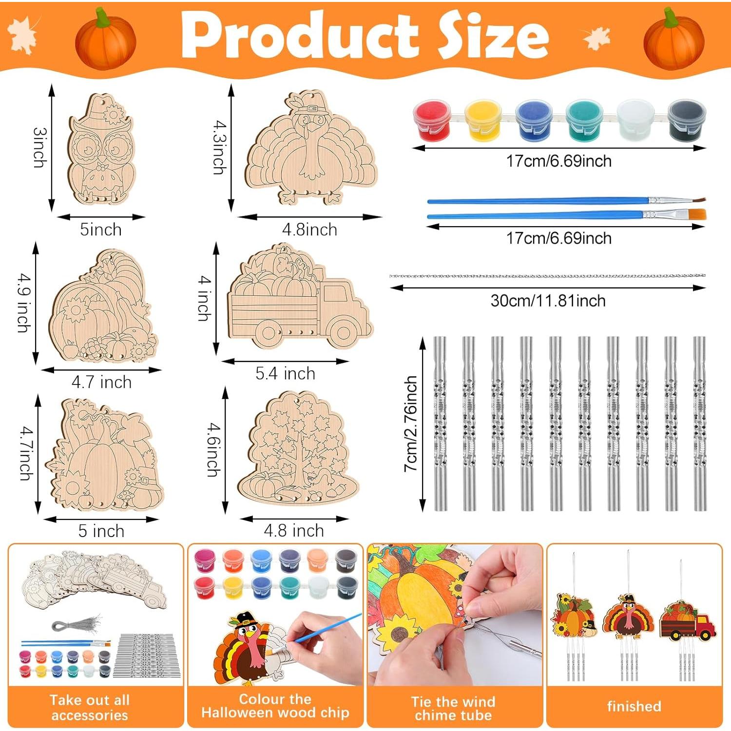 Kit de Manualidades Campanas de Viento Silipull Otoño 24 Piezas