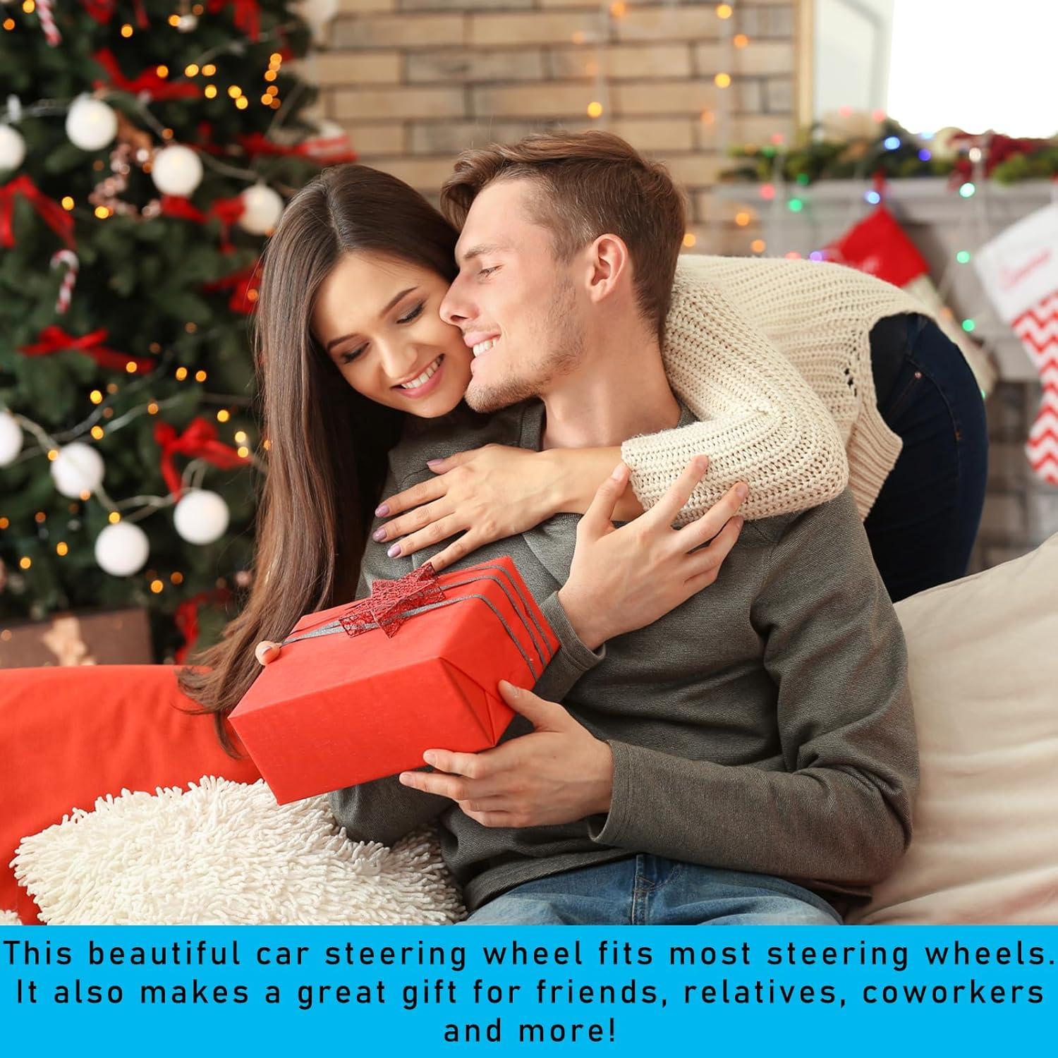 Cubierta de Volante de Coche Augeny Fuzzy 15" Rojo