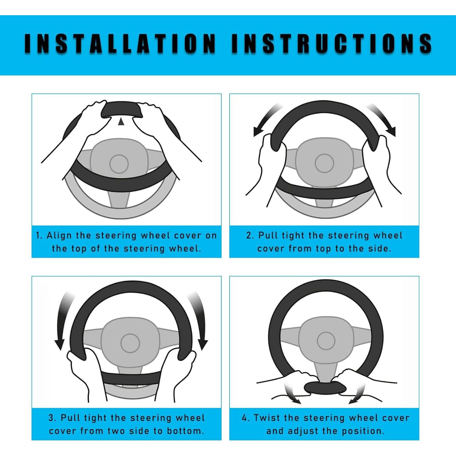 Cubierta de Volante de Coche Augeny Fuzzy Beige 15 Pulgadas