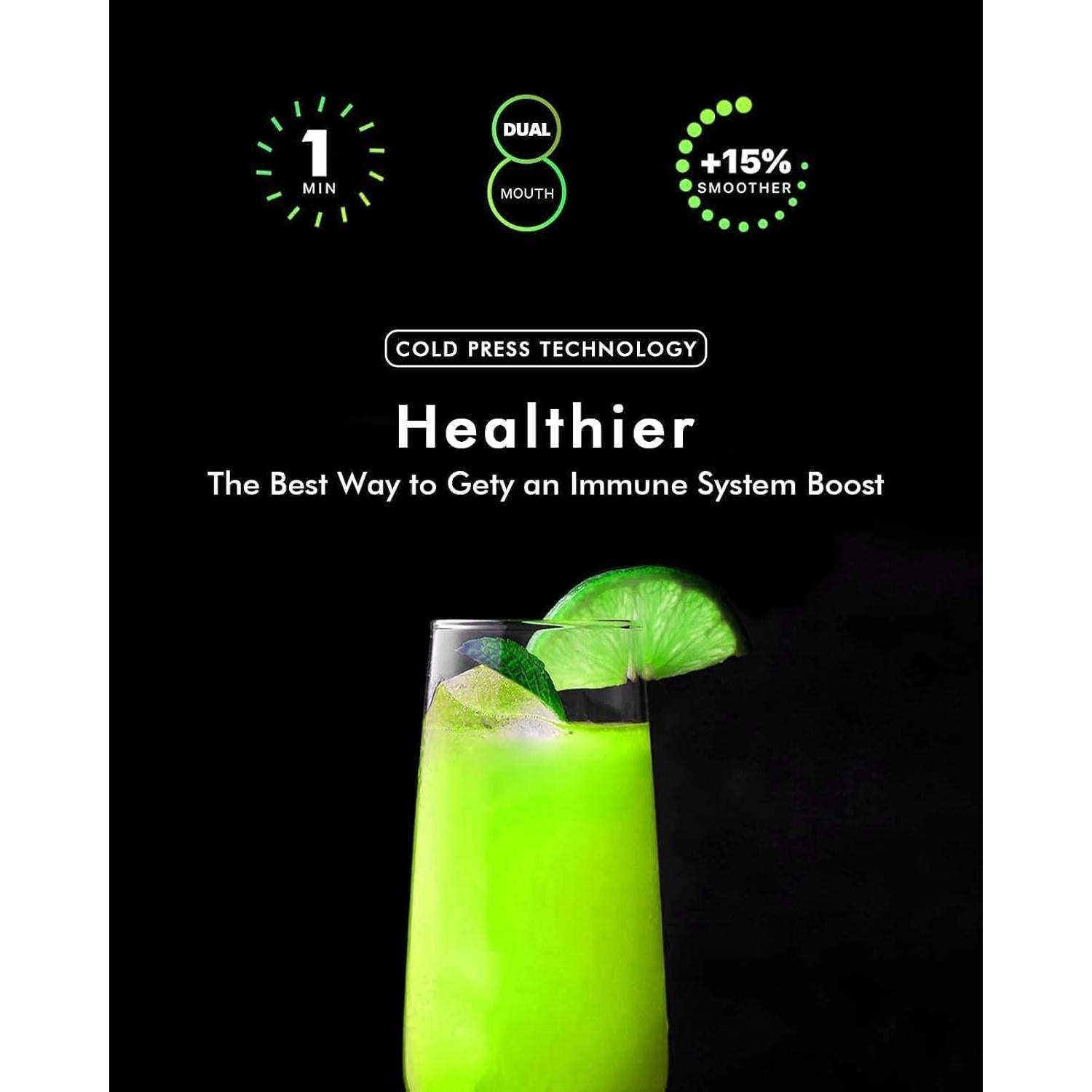 Extractor de Jugo HOPETANA JS3105 Prensa Fría 550ml Blanco