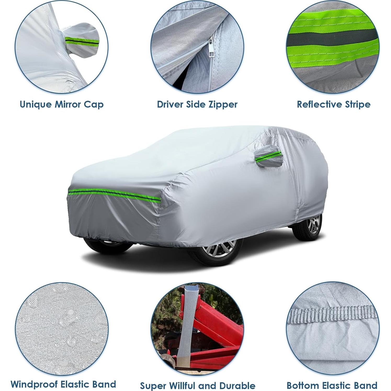 Cubierta de coche SUV AUQDD 6 capas impermeable 178-190 cm