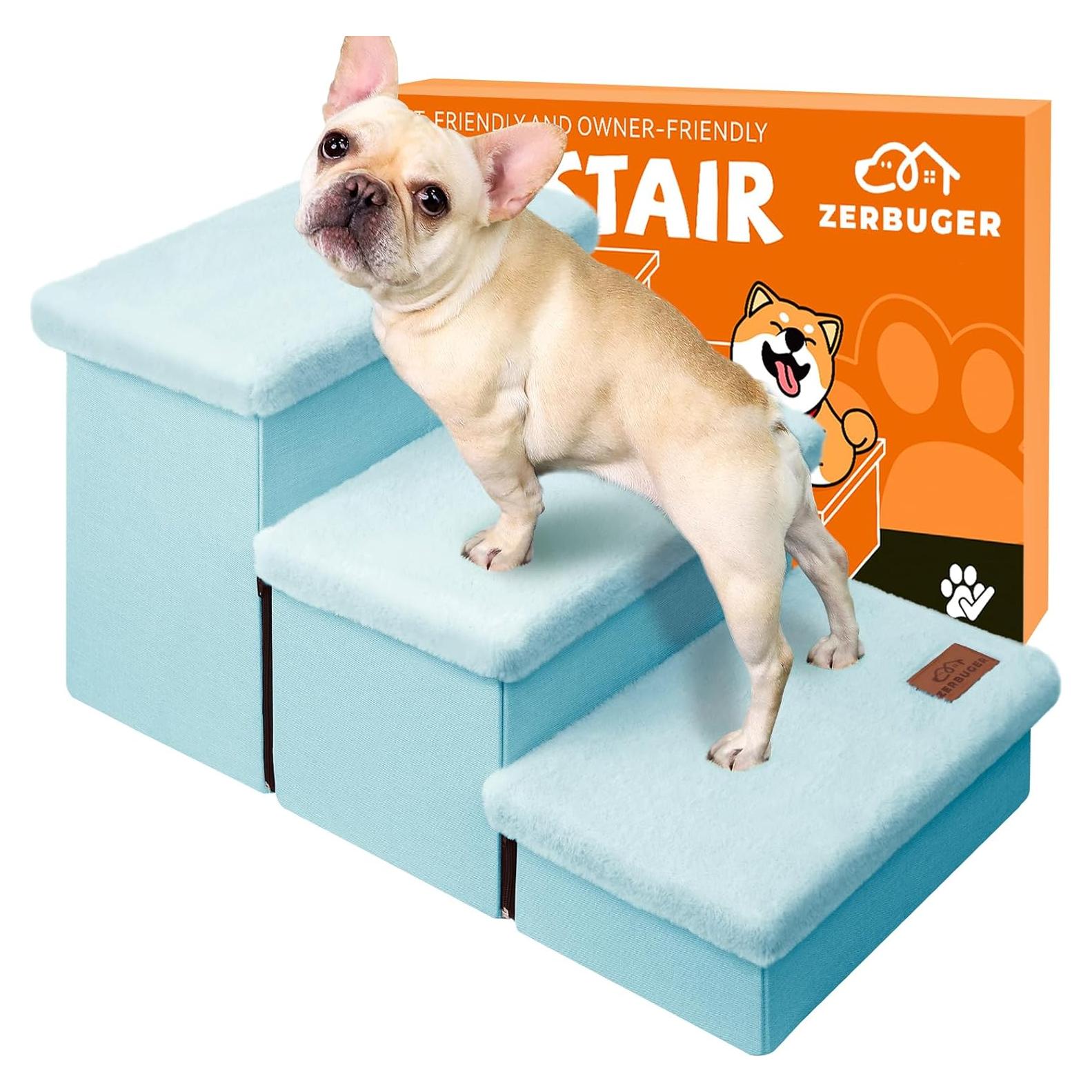 Escaleras para Perros Zerbuger 3 Pasos Plegables 78.74 cm Azul