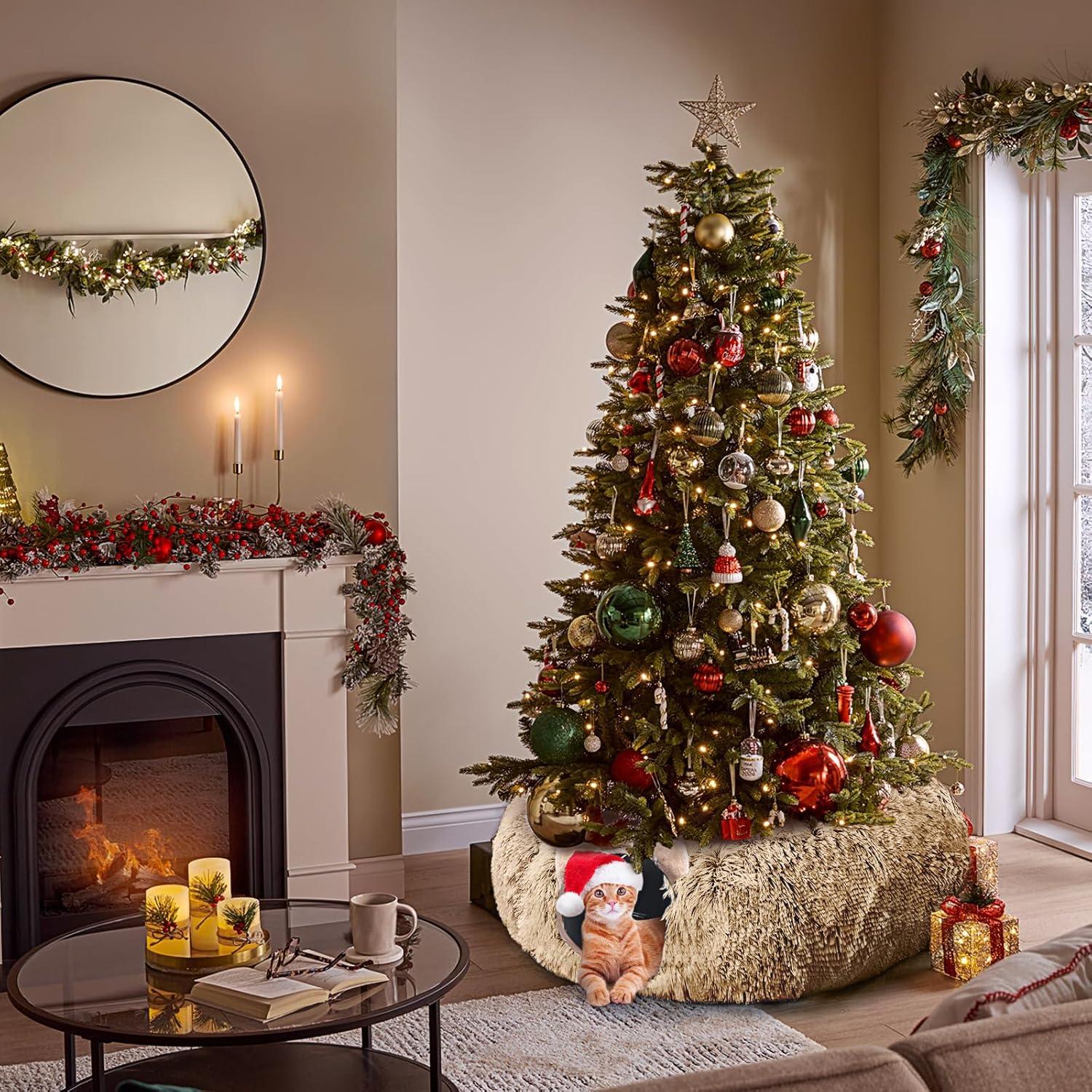 Túnel para Gatos PETSTA con Cama Suave Marrón 182.88x28.96cm