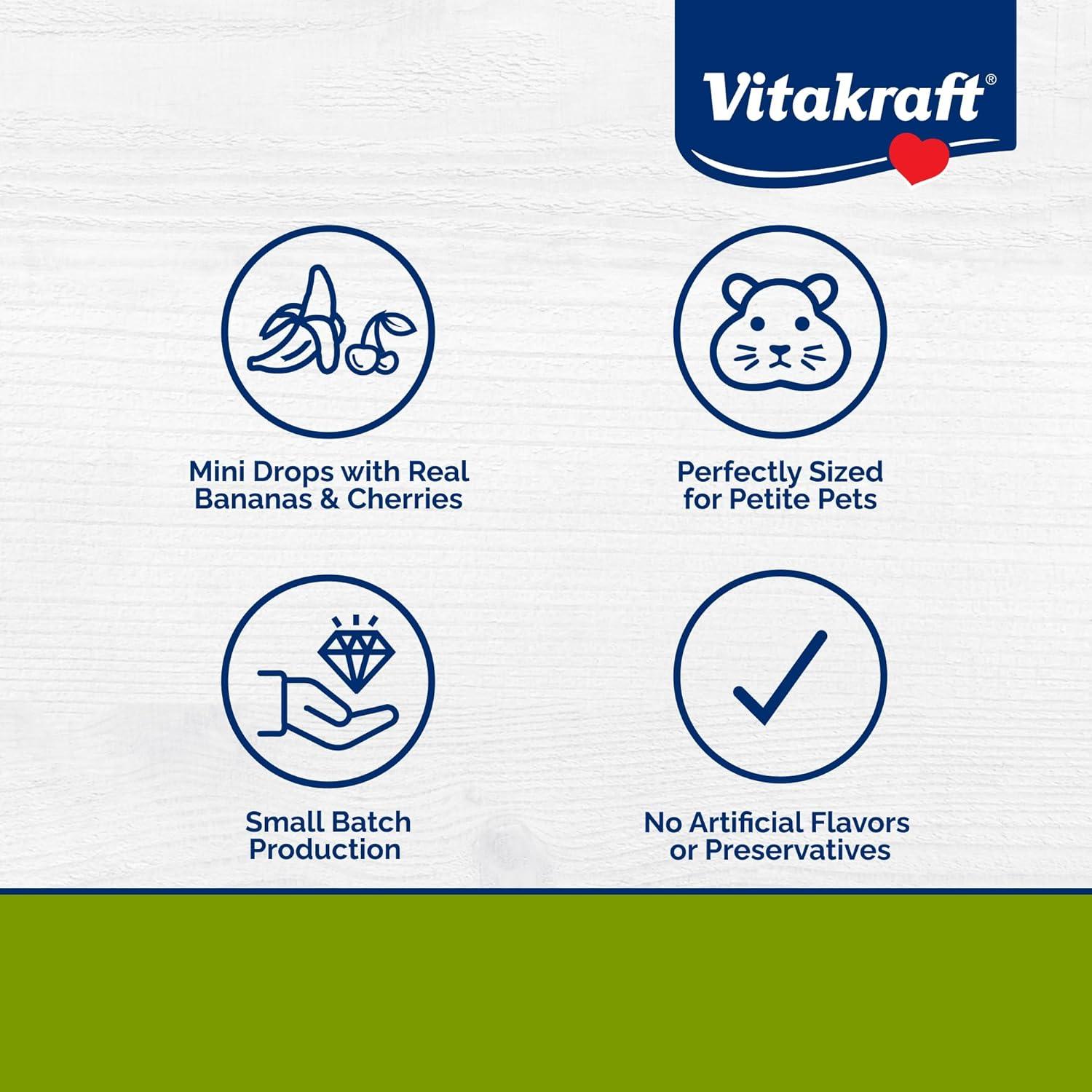 Gotas Mini Vitakraft Sabor Plátano y Cereza 70.87 g para Hámster