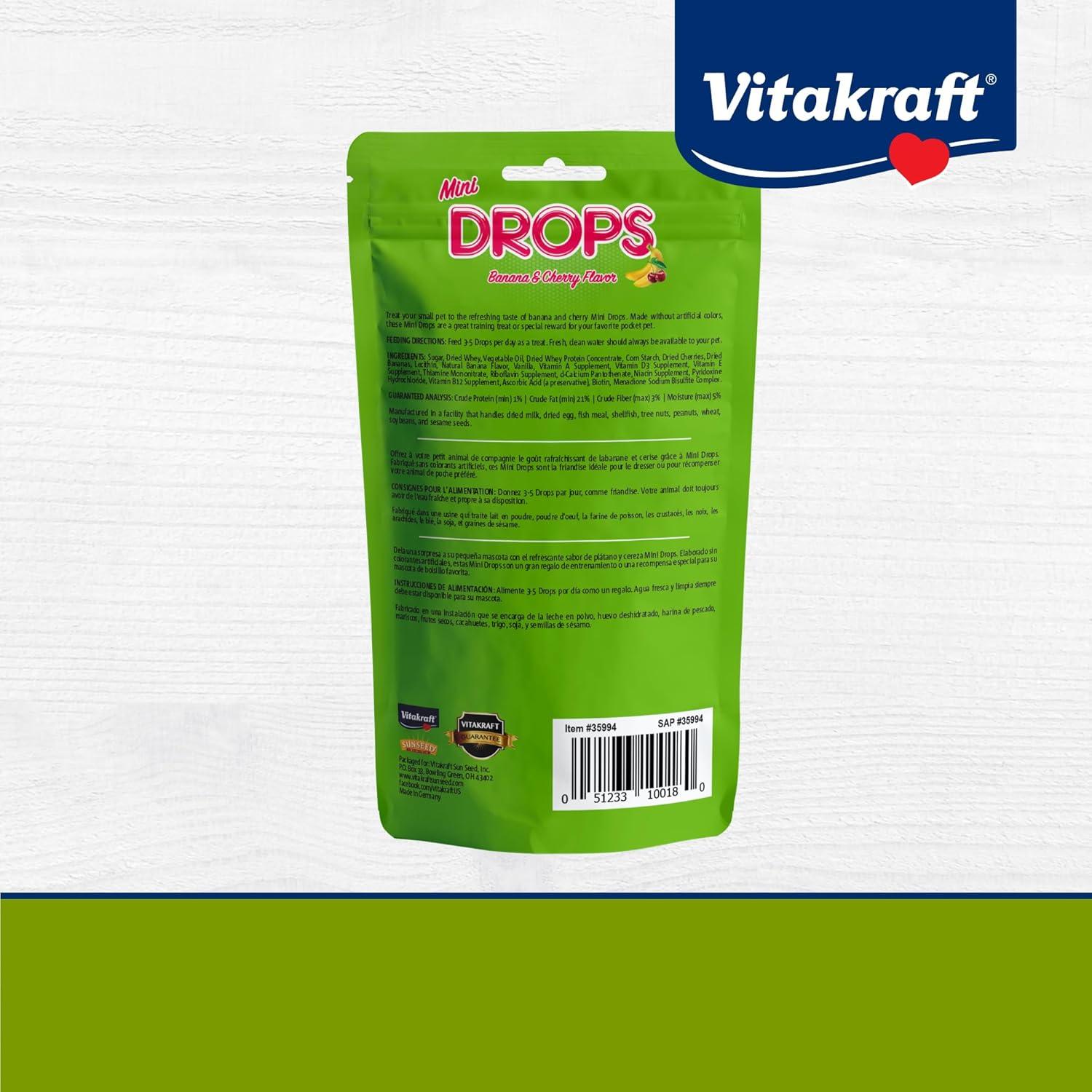 Gotas Mini Vitakraft Sabor Plátano y Cereza 70.87 g para Hámster
