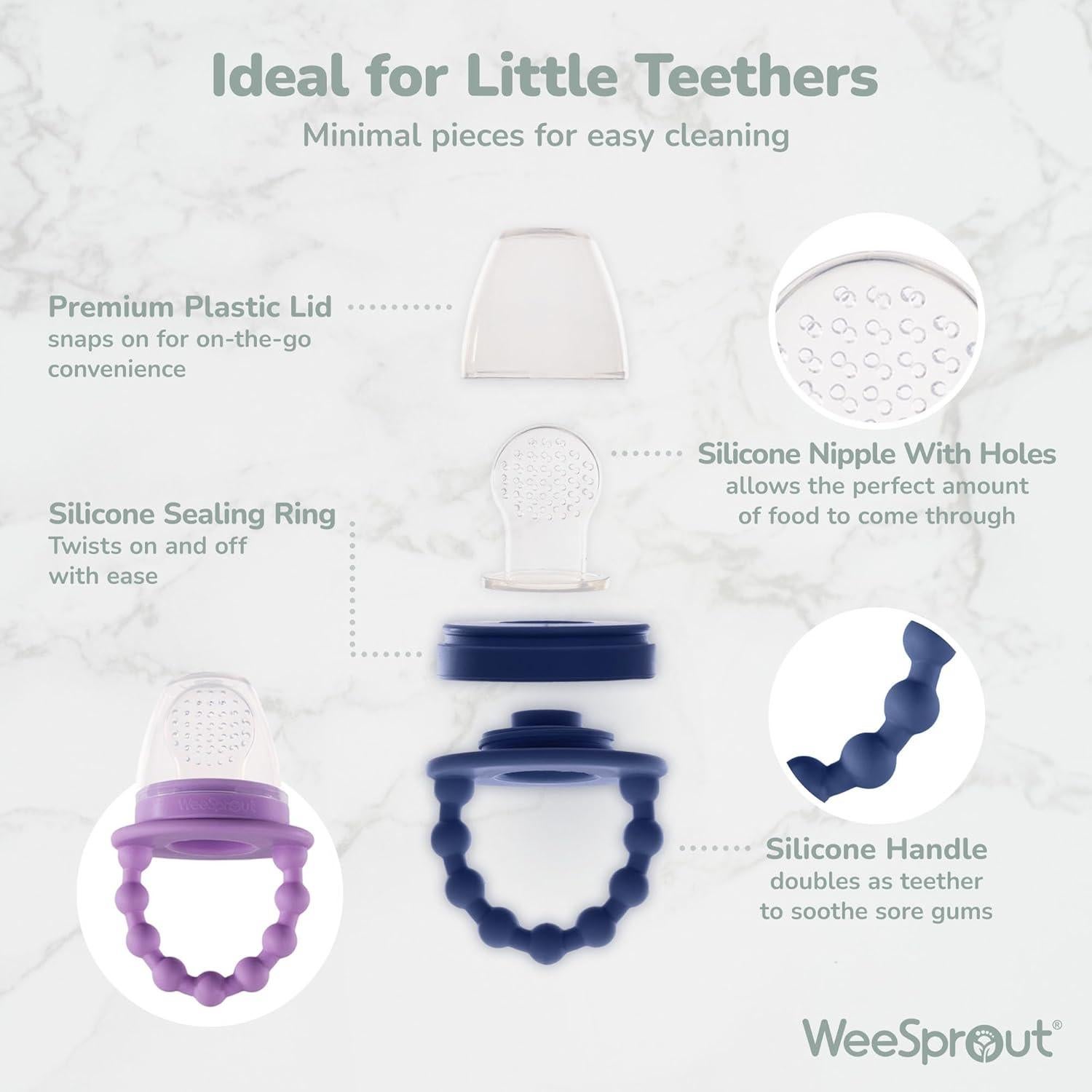 Conjunto Alimentadores Silicona WeeSprout - 2 Piezas + Bandeja