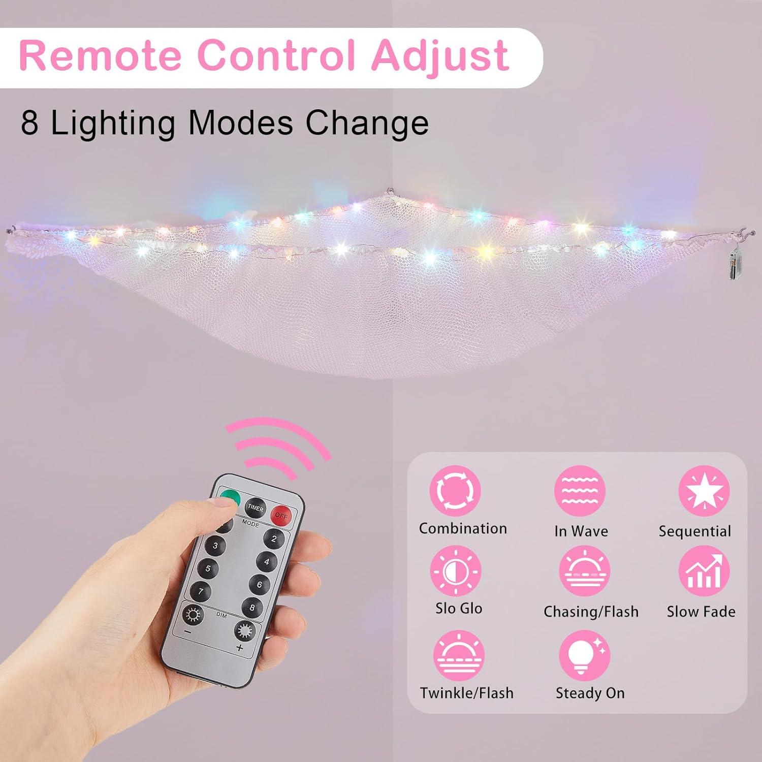 Hamaca de Animales de Peluche Basumee con Luz LED 130x155 cm