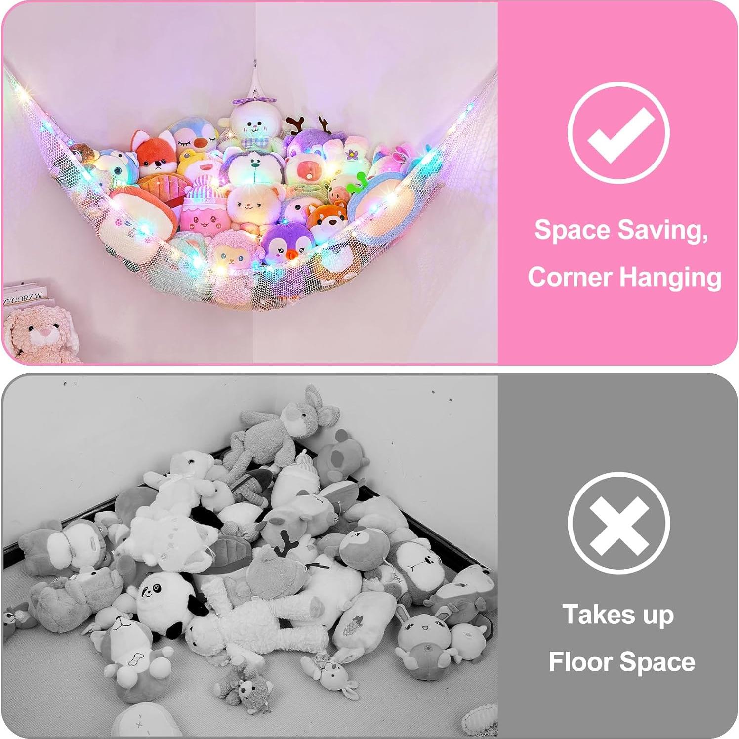 Hamaca de Animales de Peluche Basumee con Luz LED 130x155 cm