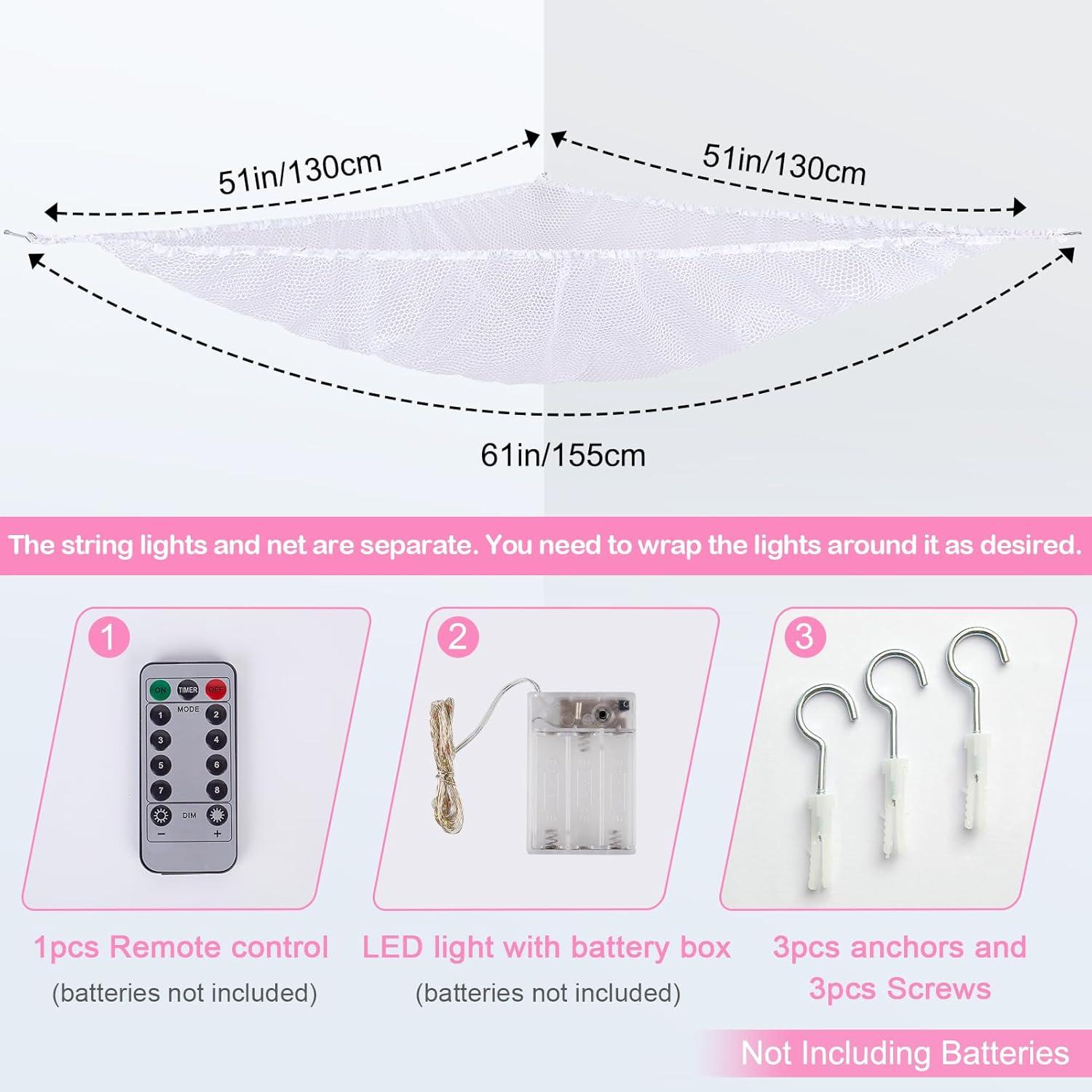 Hamaca de Animales de Peluche Basumee con Luz LED 130x155 cm