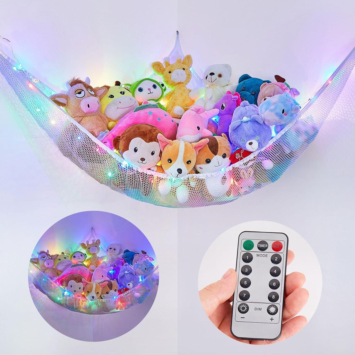 Hamaca de Animales de Peluche Basumee con Luz LED 130x155 cm