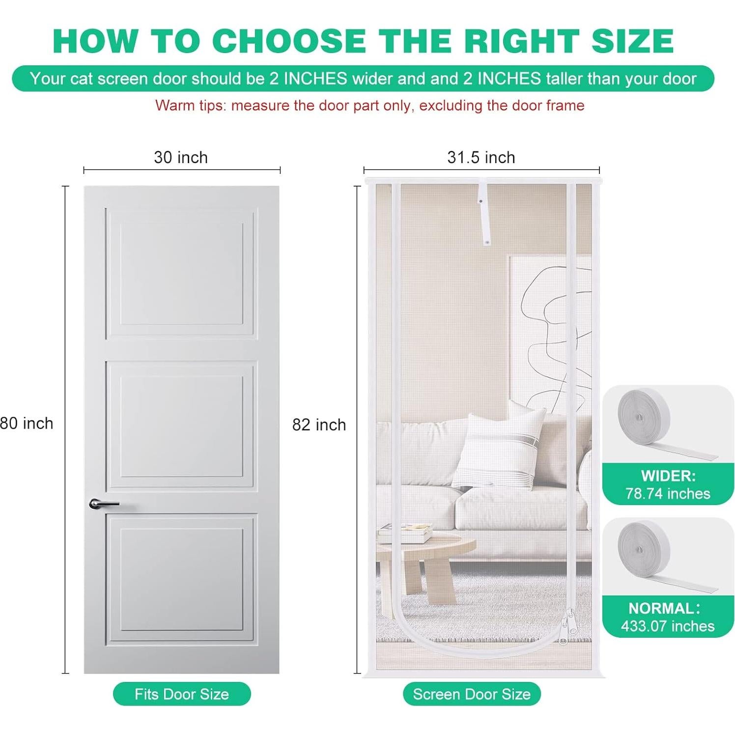 Puerta de Pantalla para Gatos MYPIN 82x32 cm Resistente