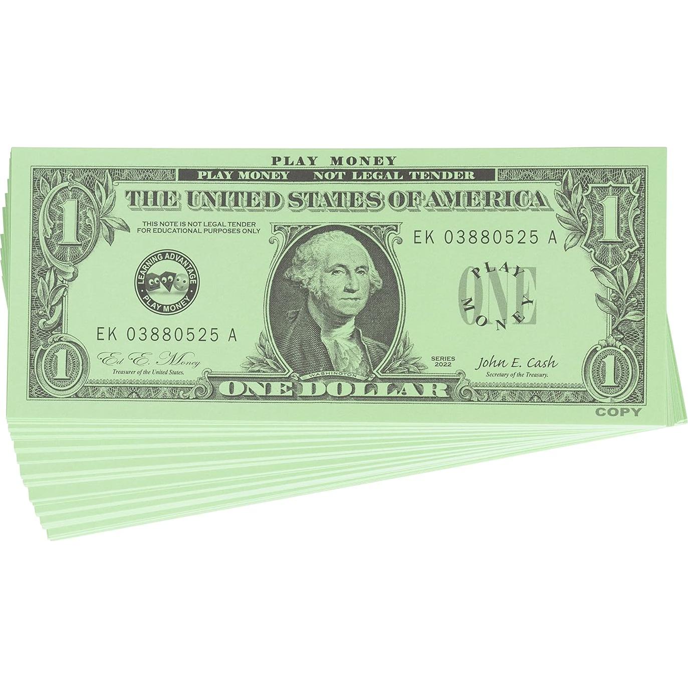 Billetes de Juego de $1 Learning Advantage - 100 Unidades