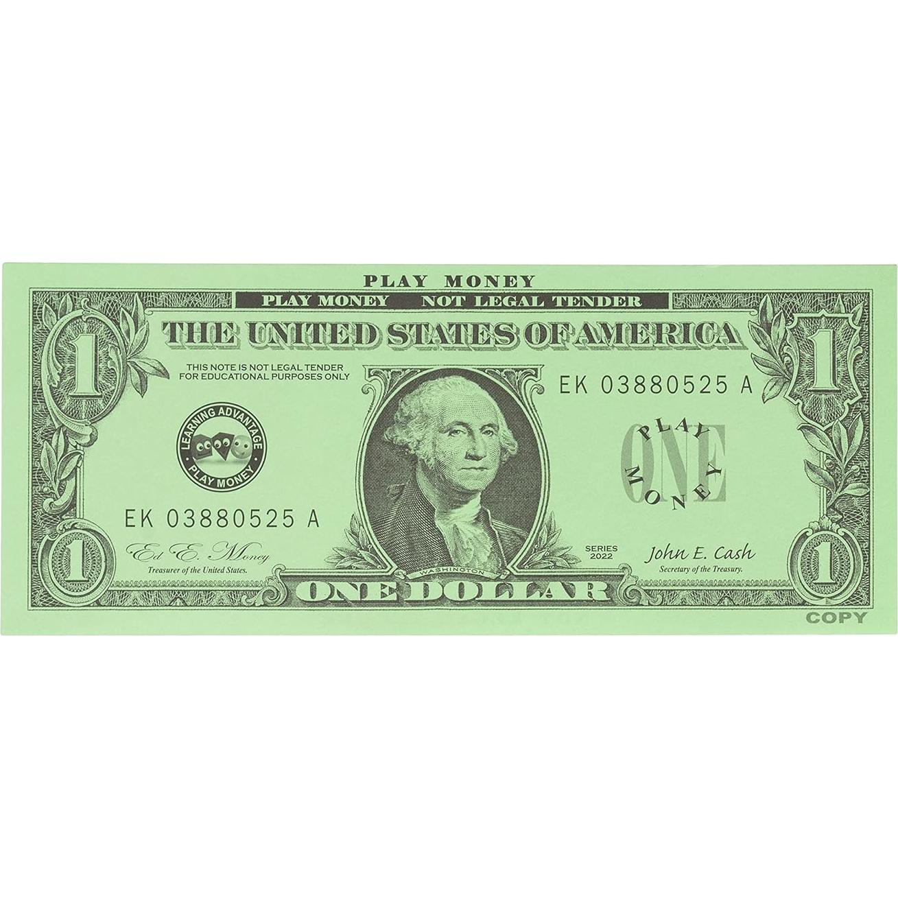 Billetes de Juego de $1 Learning Advantage - 100 Unidades