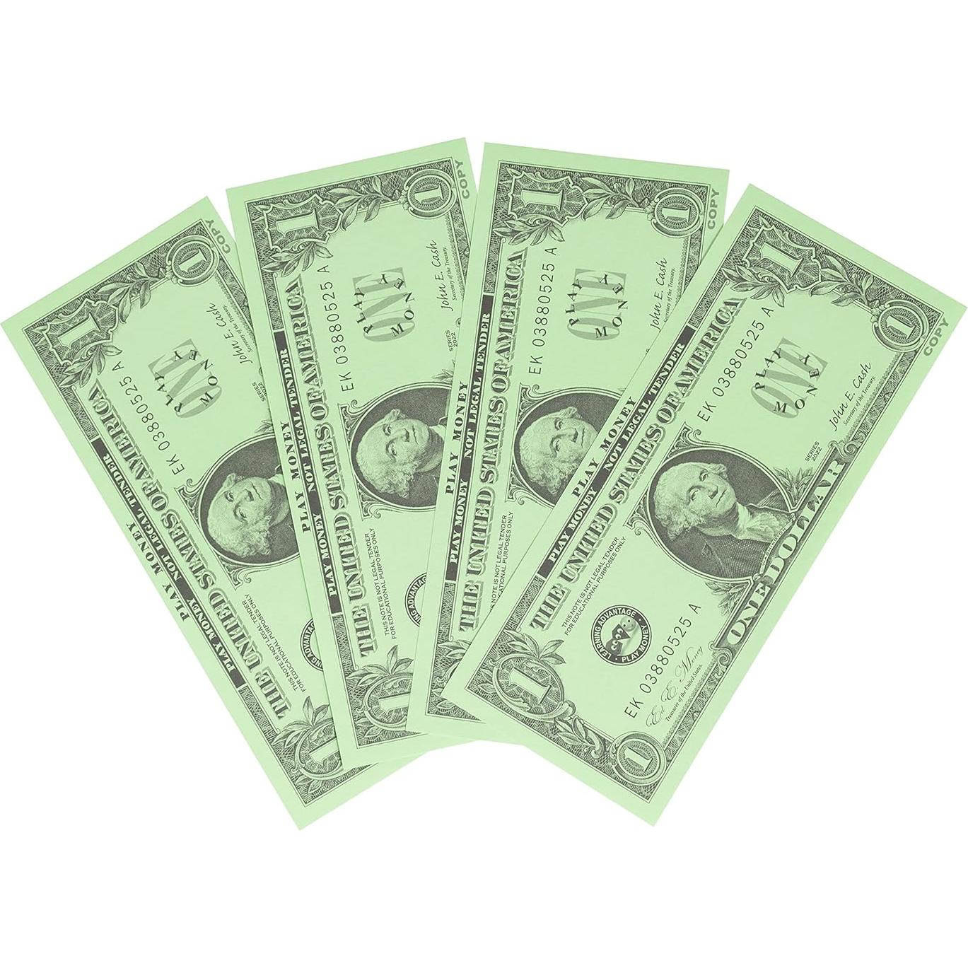 Billetes de Juego de $1 Learning Advantage - 100 Unidades