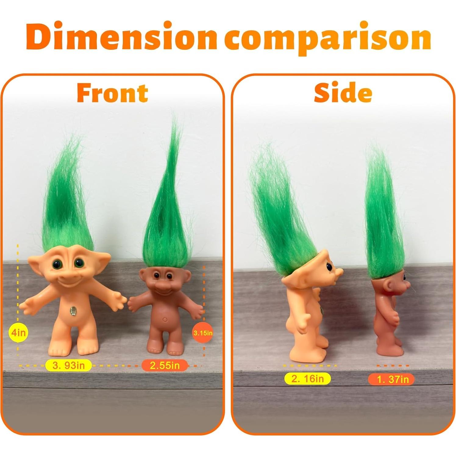 Muñecos Troll Vintage Yintlilocn 19 cm Color Rosa - Set de 10