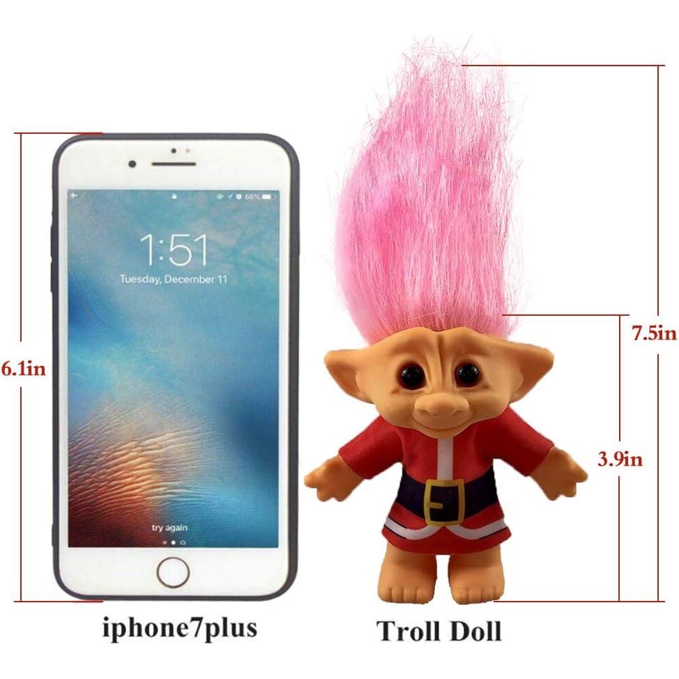 Muñecos Troll Vintage Yintlilocn 19 cm Color Rosa - Set de 10