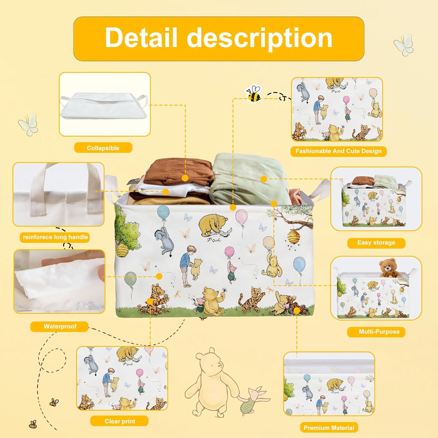 Cesta de Almacenamiento Winnie Pooh 38x25x22 cm Impermeable