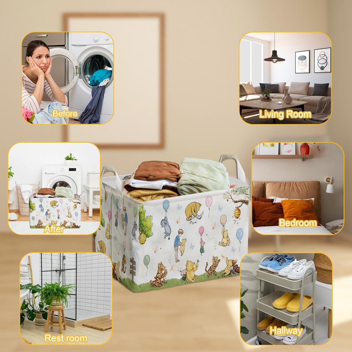 Cesta de Almacenamiento Winnie Pooh 38x25x22 cm Impermeable