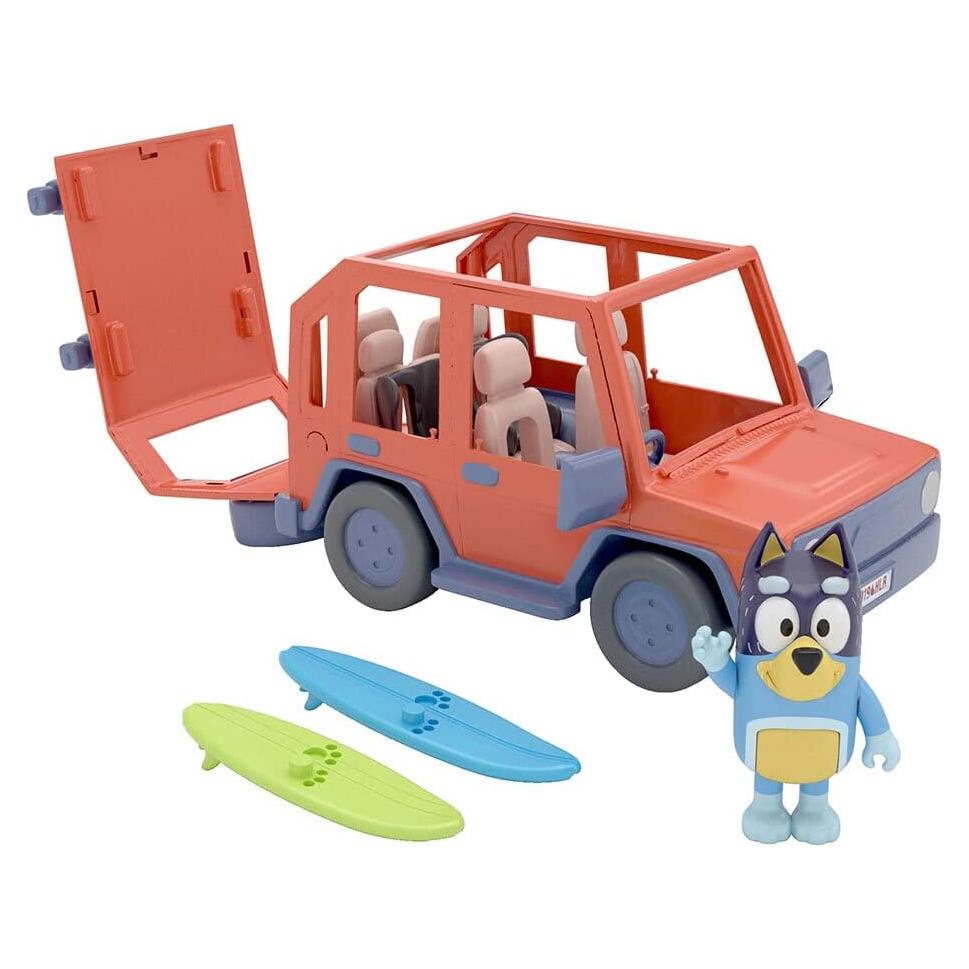 Vehículo Familiar Heeler 4WD Bluey con Figuras y Tablas de Surf