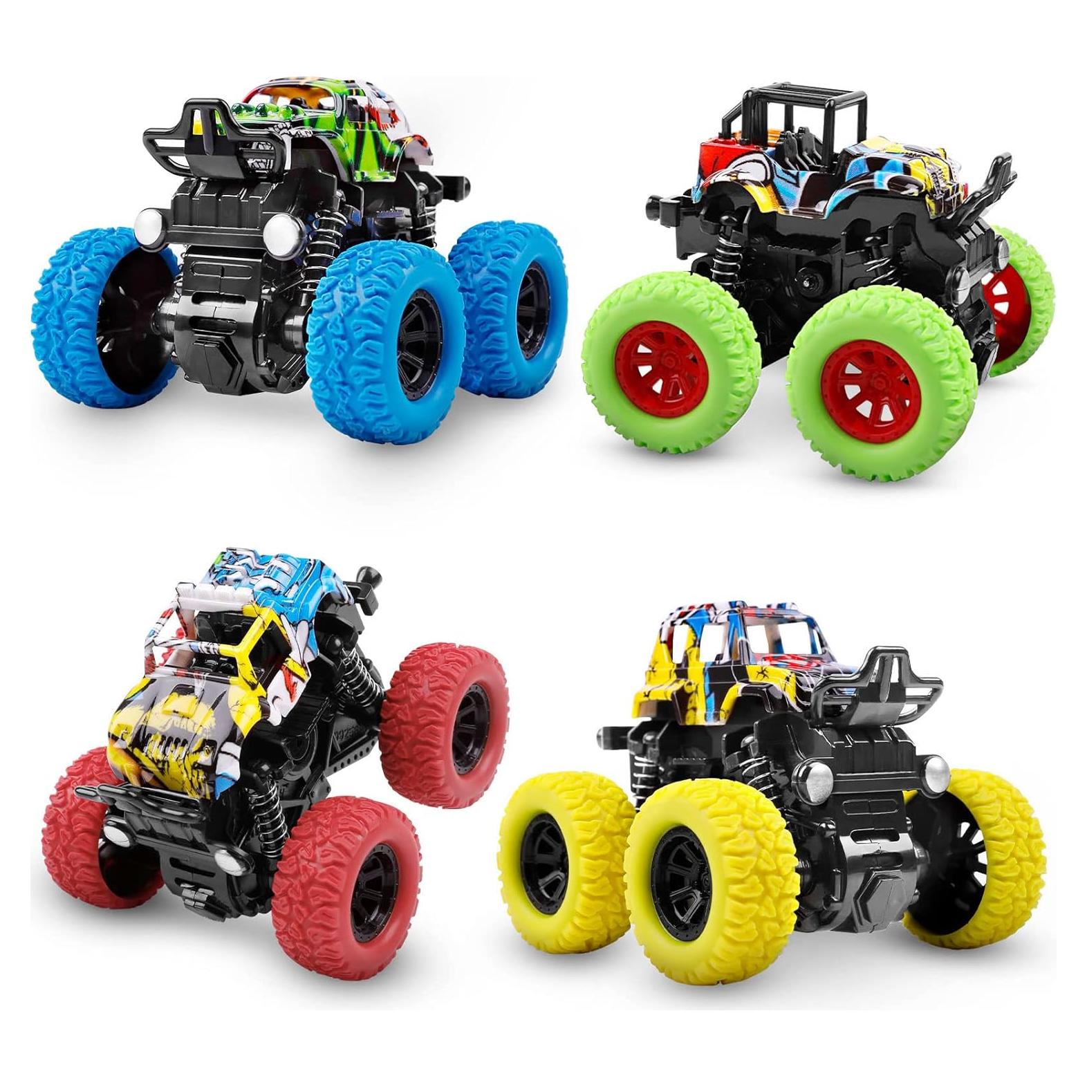 Camiones de Juguete Monster Truck SANMERSEN - Paquete de 4