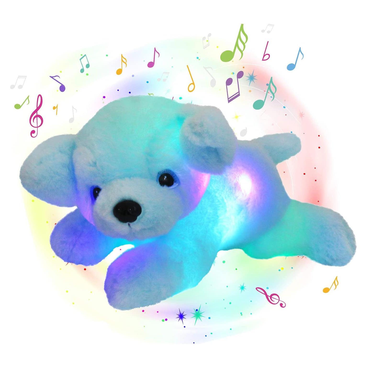 Perro de Peluche Musical Brillante 38 cm Guardias Brillantes