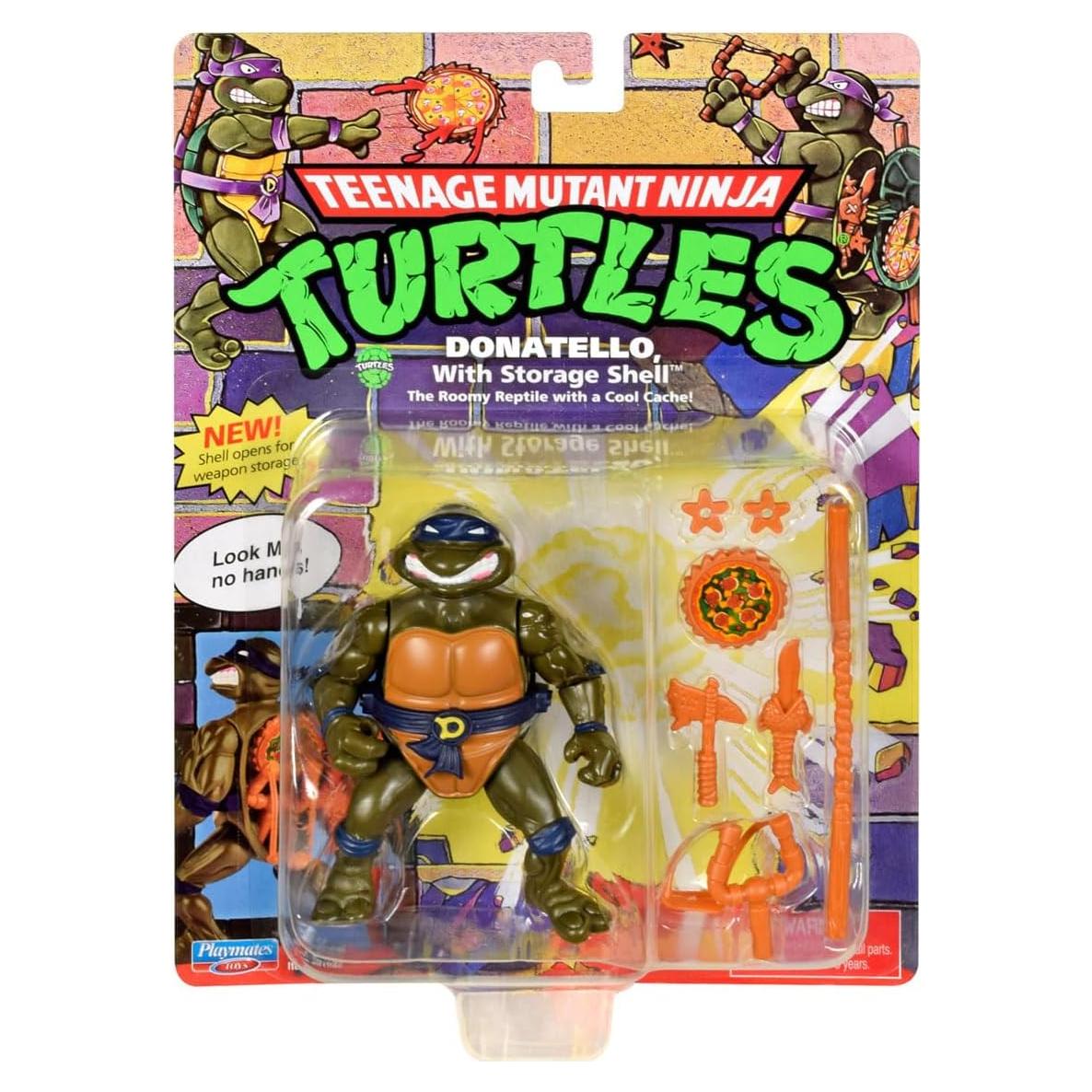 Figura Tortugas Ninja Donatello 10.16 cm con Caparazón Playmates