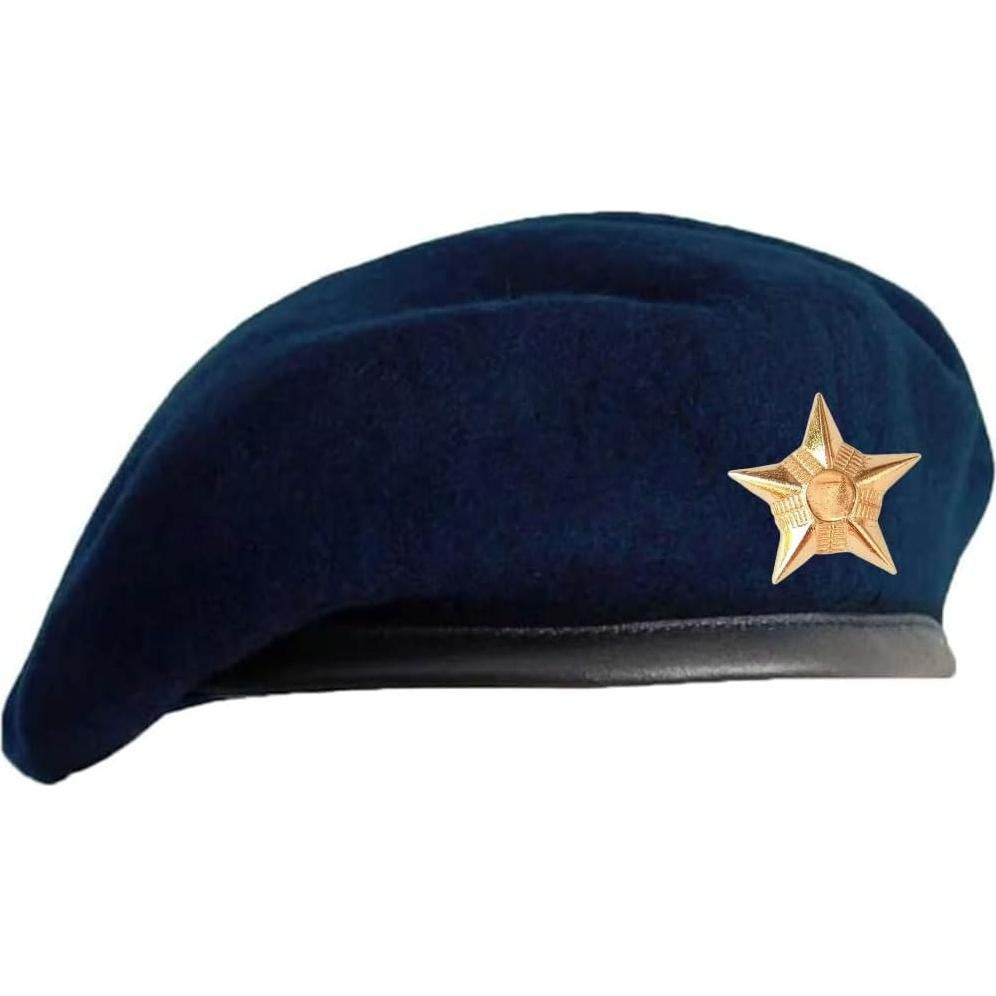 Gorra Boina Militar SILAK de Lana Premium Unisex Azul