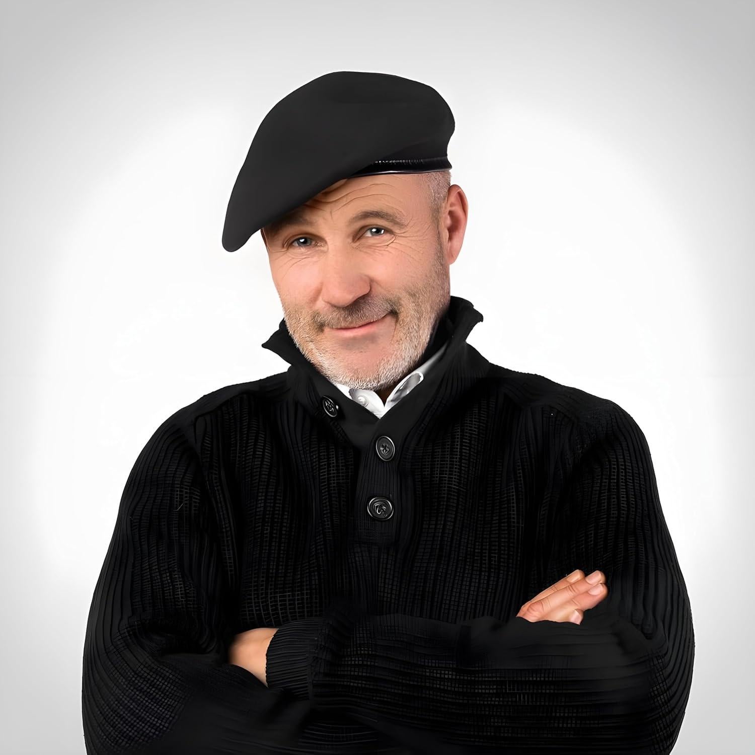 Gorra Boina Militar SILAK de Lana Premium Unisex Azul