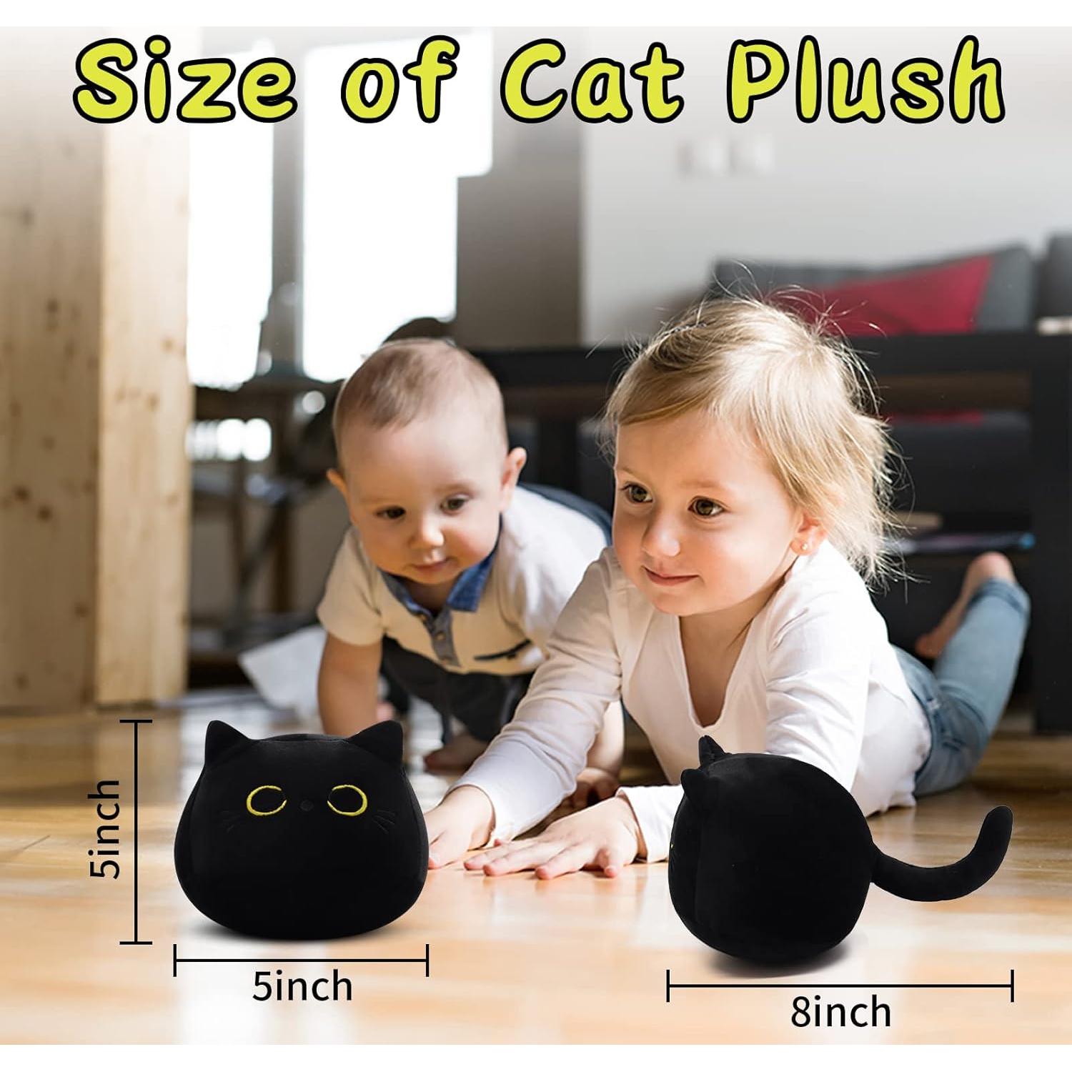 Juego de 3 Piezas de Peluche Gato Negro LSYDCARM Suave