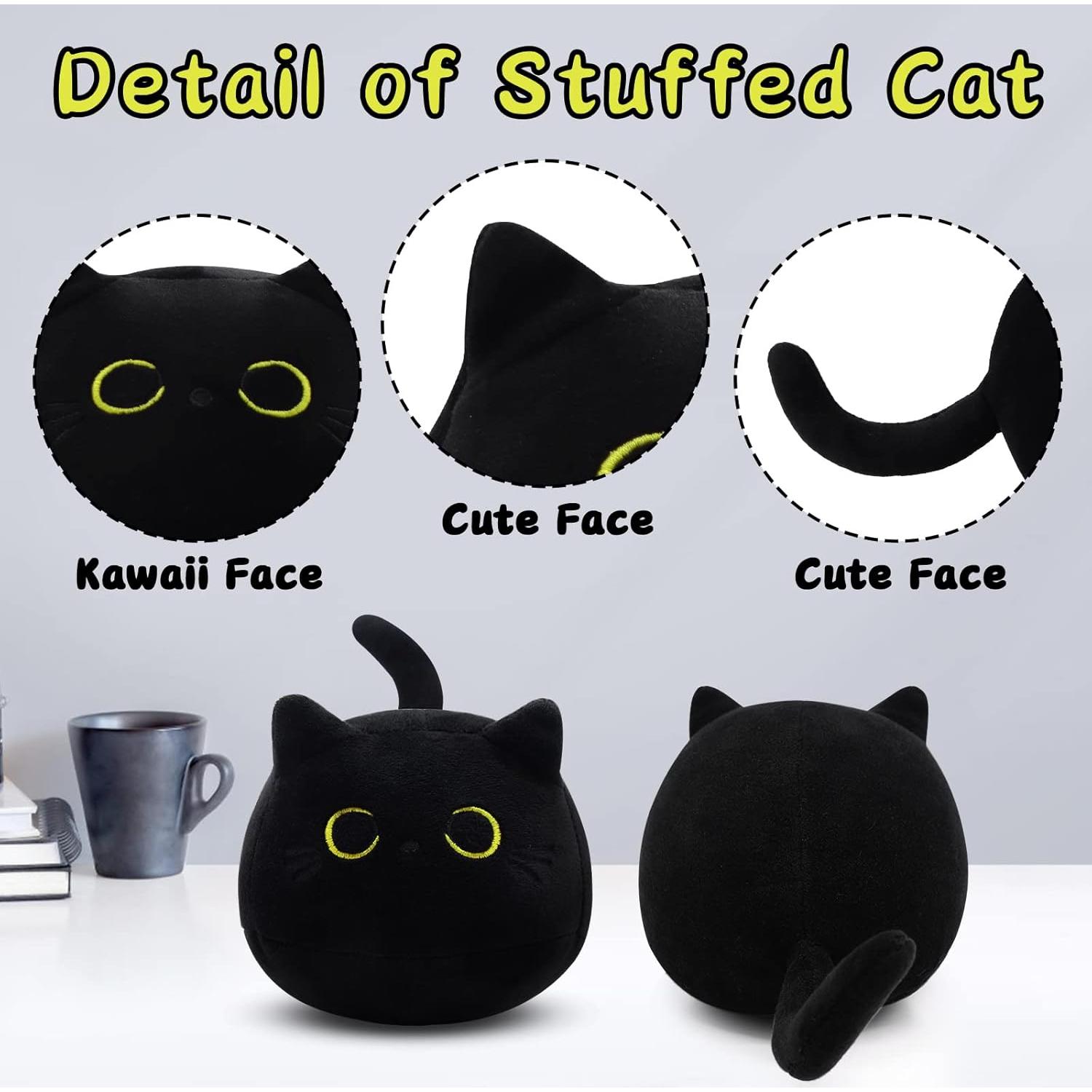 Juego de 3 Piezas de Peluche Gato Negro LSYDCARM Suave