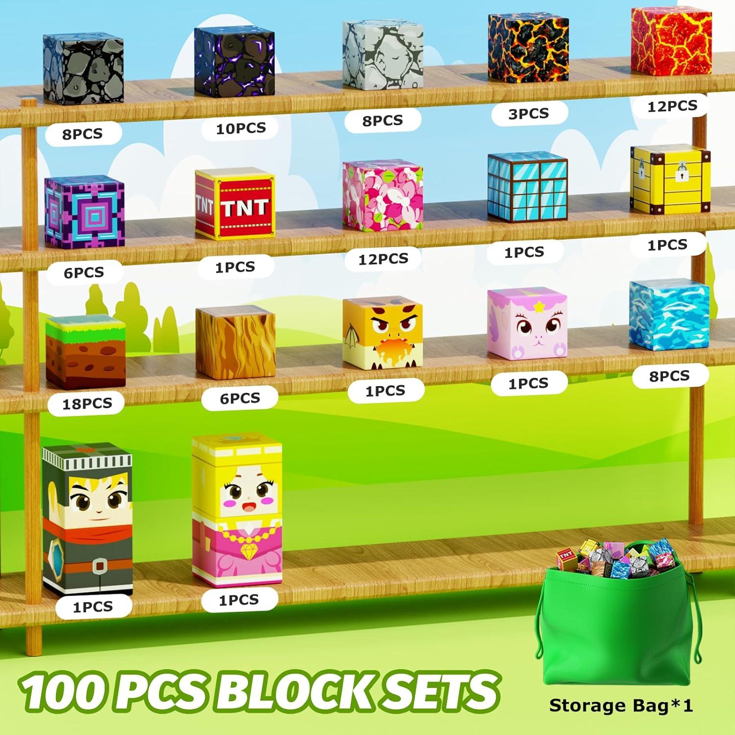 Set de 100 Bloques Magnéticos DUSFAN para Niños 3-10 Años