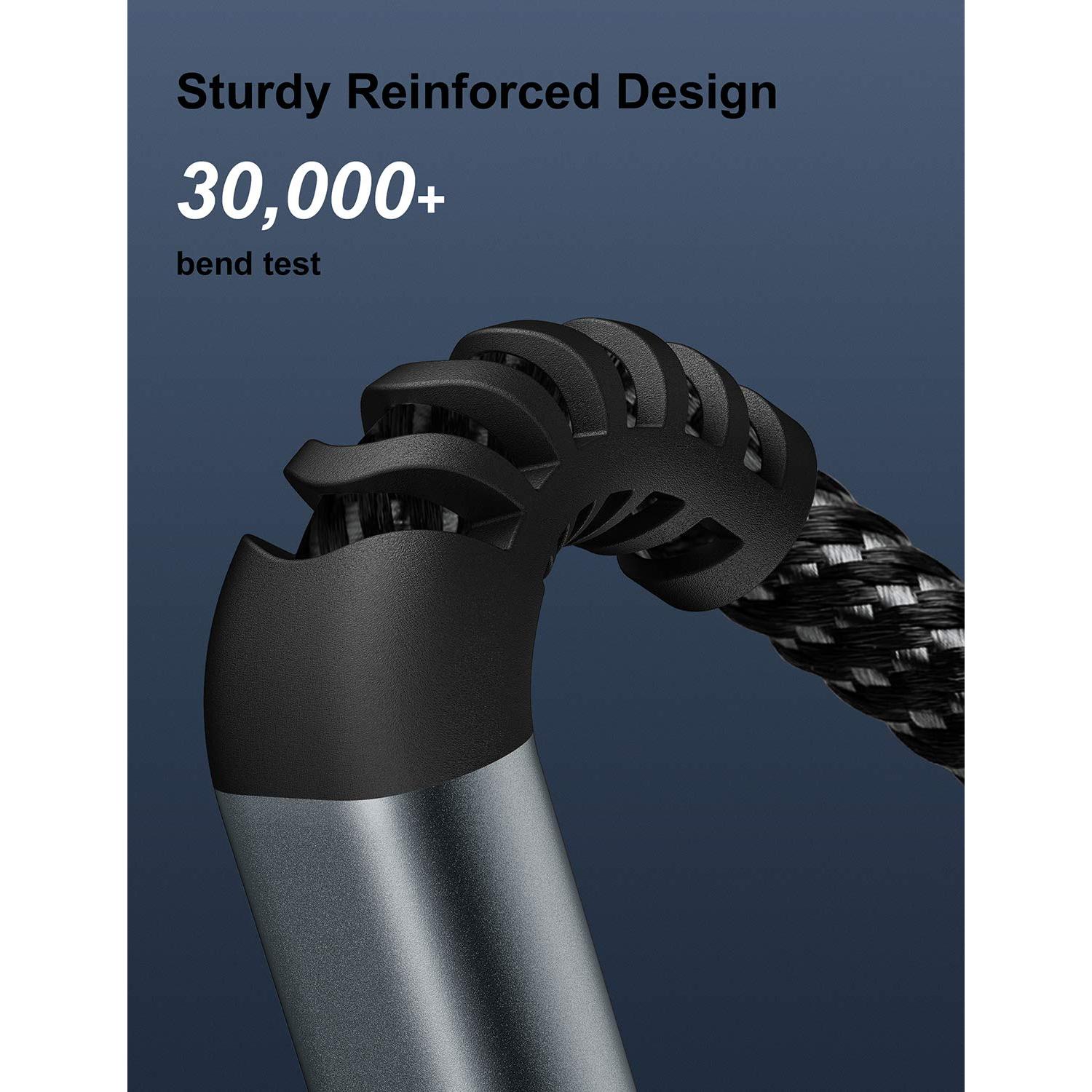 Cable de Carga Rápida Lightning Dasku 30 cm 3Pack Negro