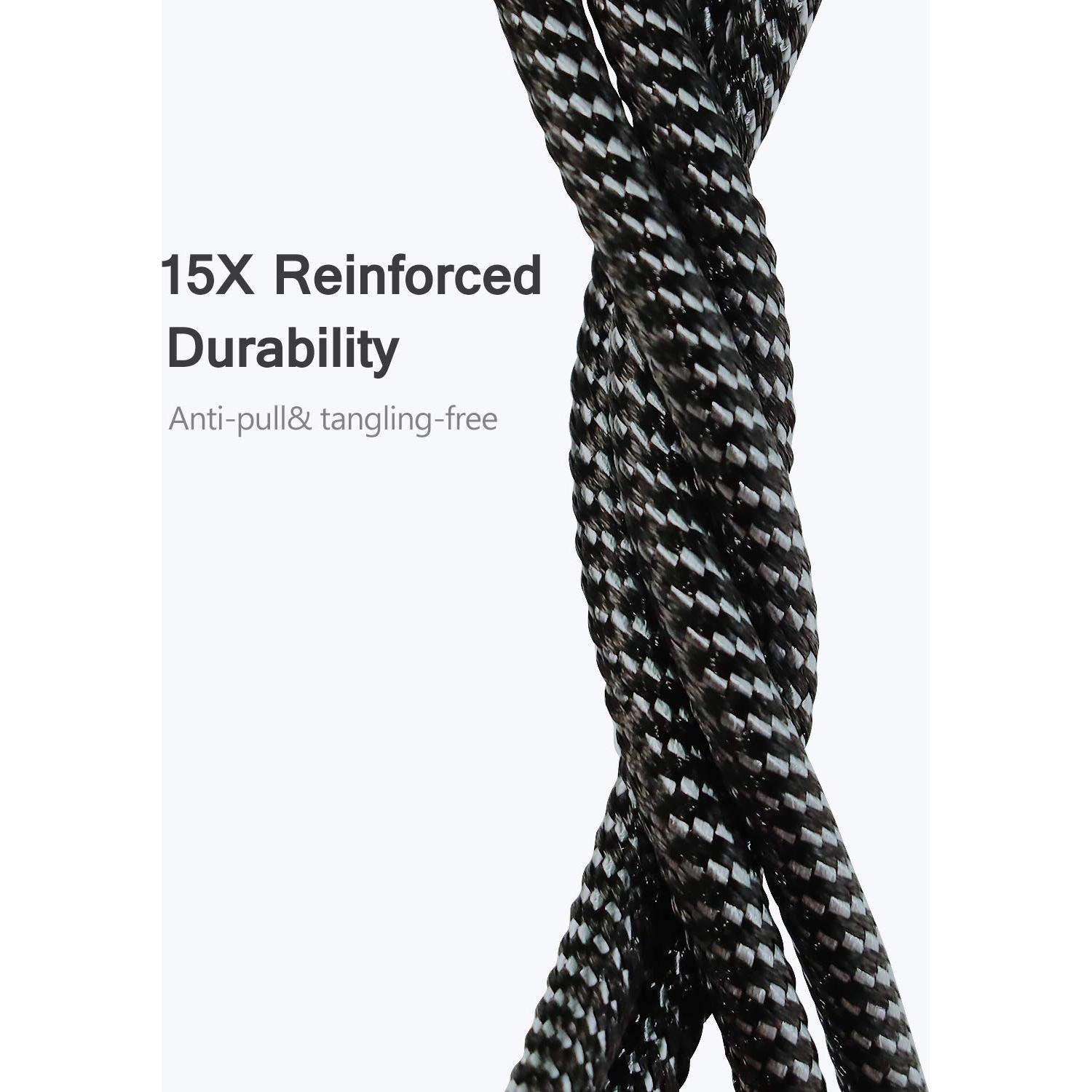 Cable de Carga Rápida Lightning Dasku 30 cm 3Pack Negro