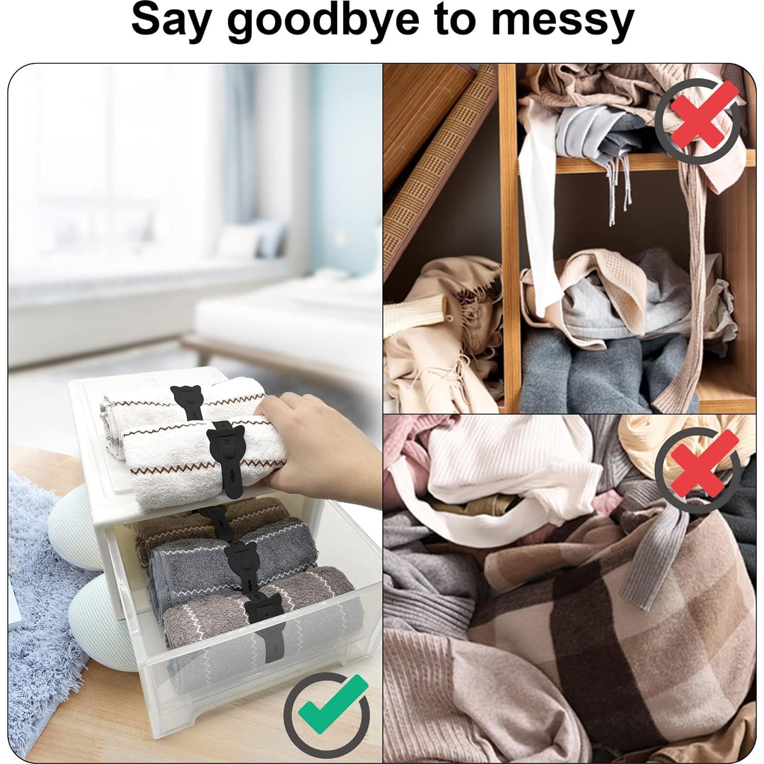 Correas de Cable Reutilizables Nearockle 12Pcs 25.4cm Negro