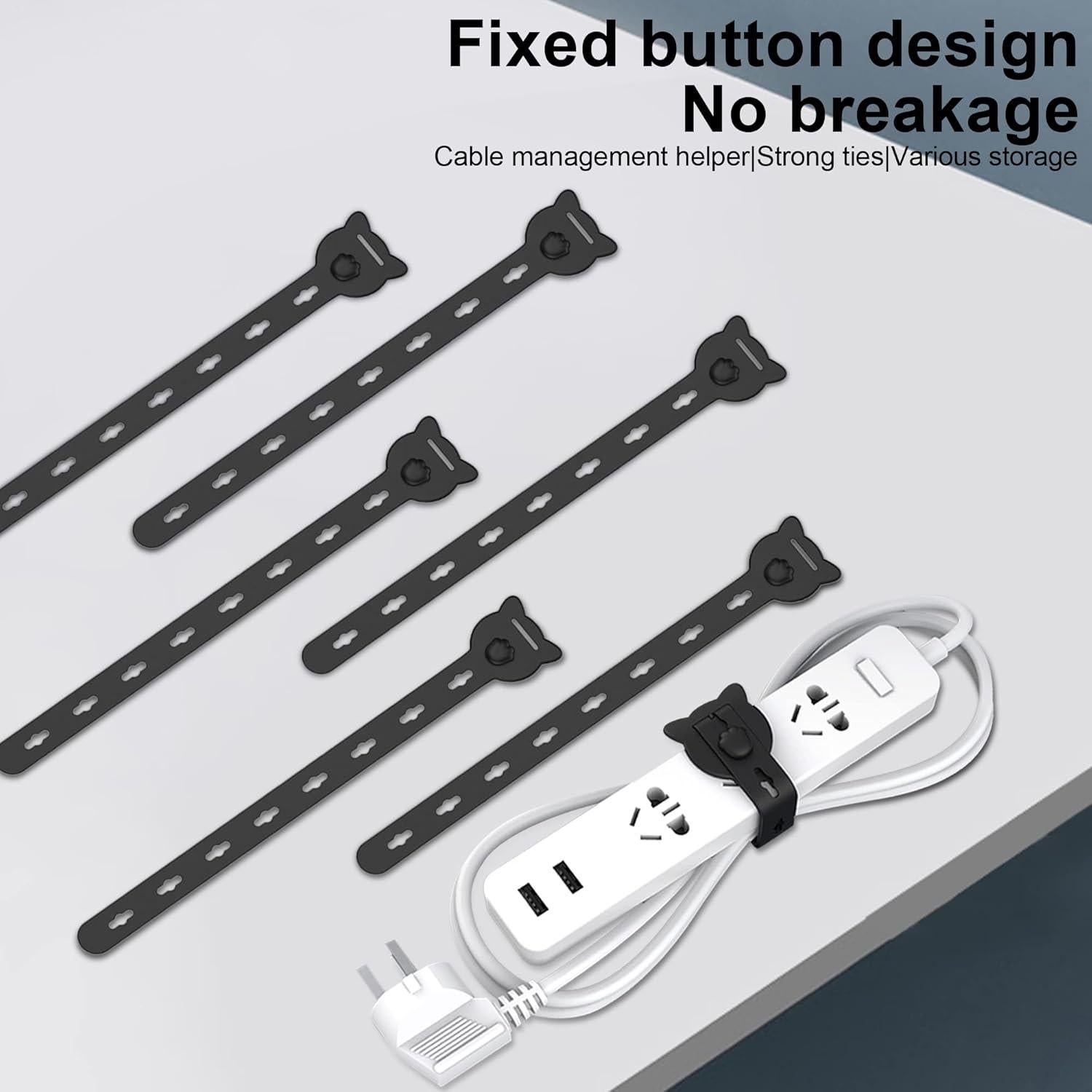 Correas de Cable Reutilizables Nearockle 12Pcs 25.4cm Negro