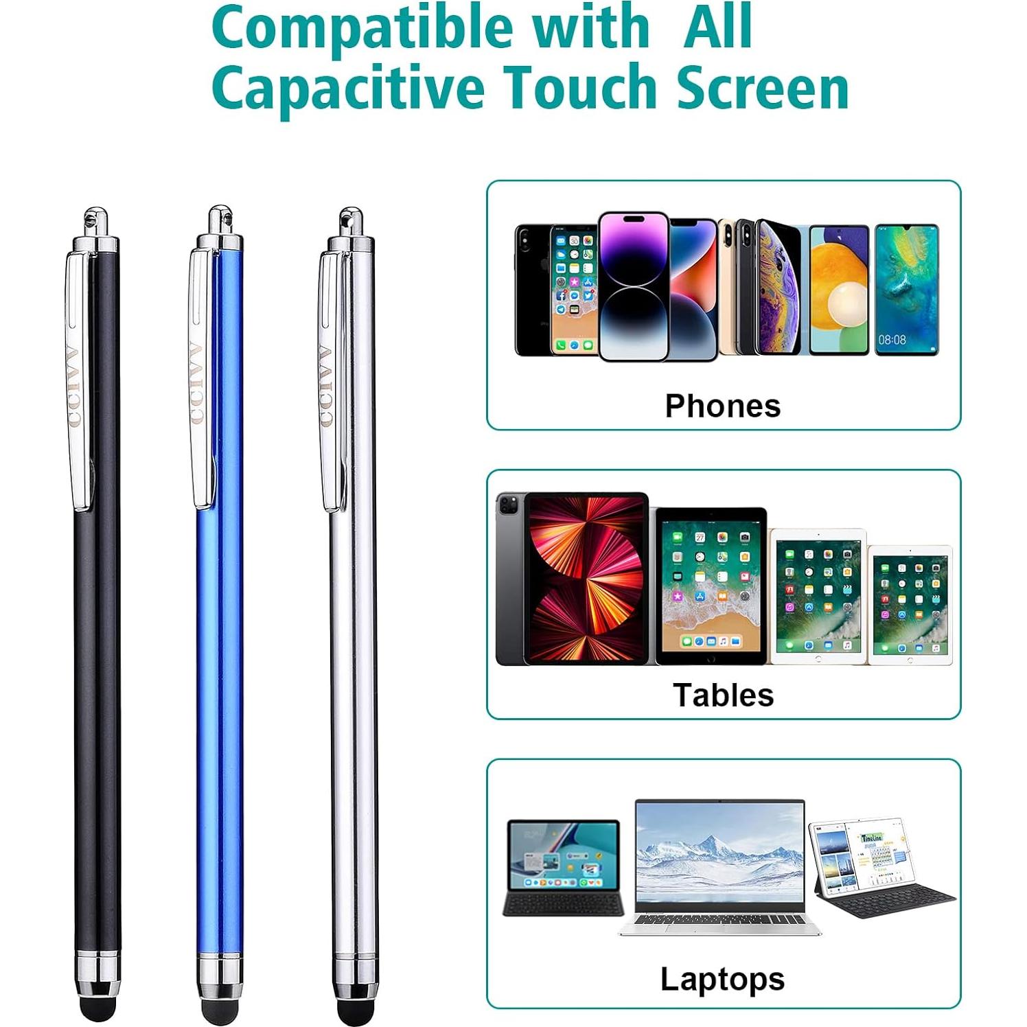 3 Stylus Pens CCIVV para Pantallas Táctiles - Punta 6mm