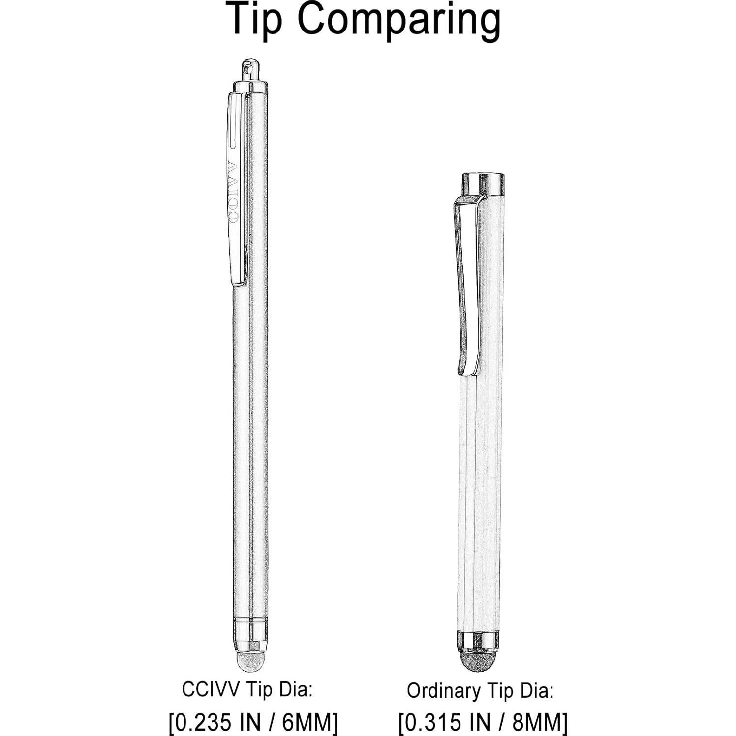 3 Stylus Pens CCIVV para Pantallas Táctiles - Punta 6mm
