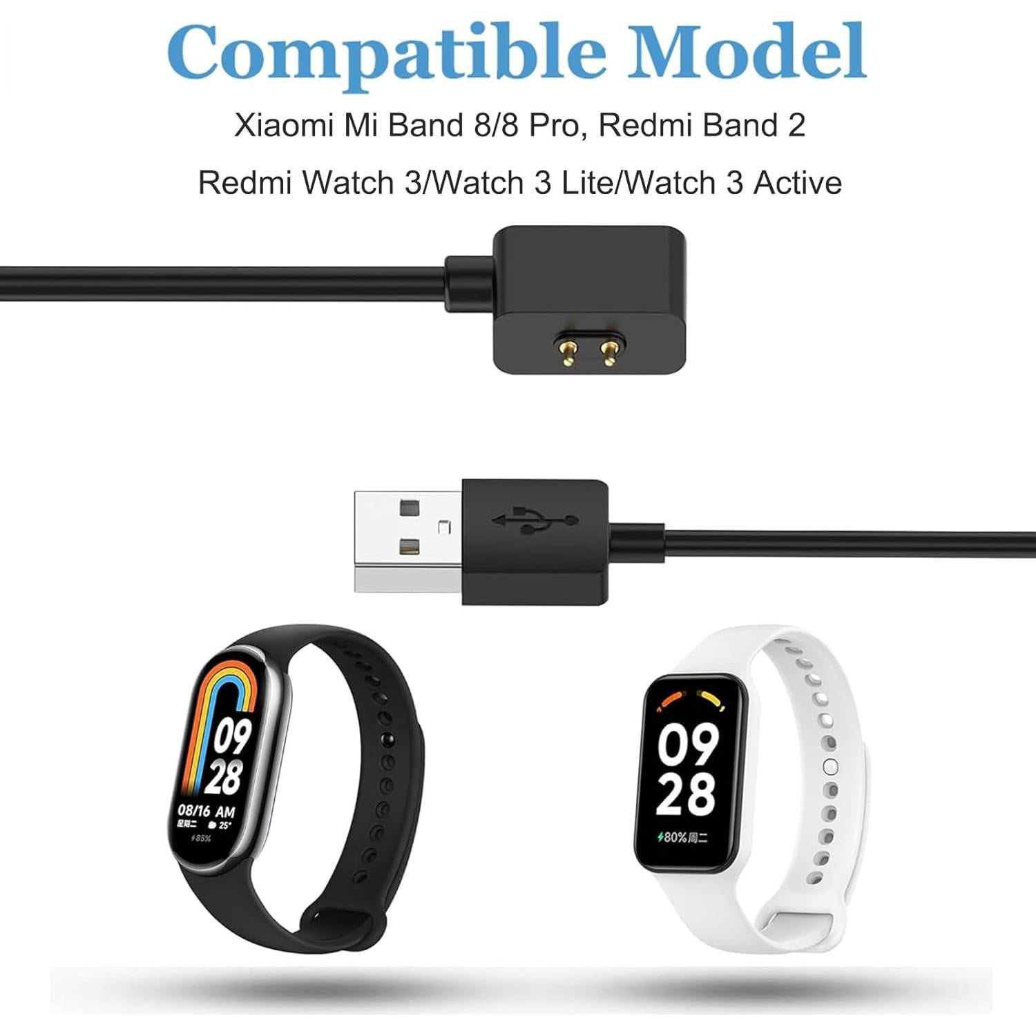 Cable de carga USB para Xiaomi Mi Band 8 - 60cm