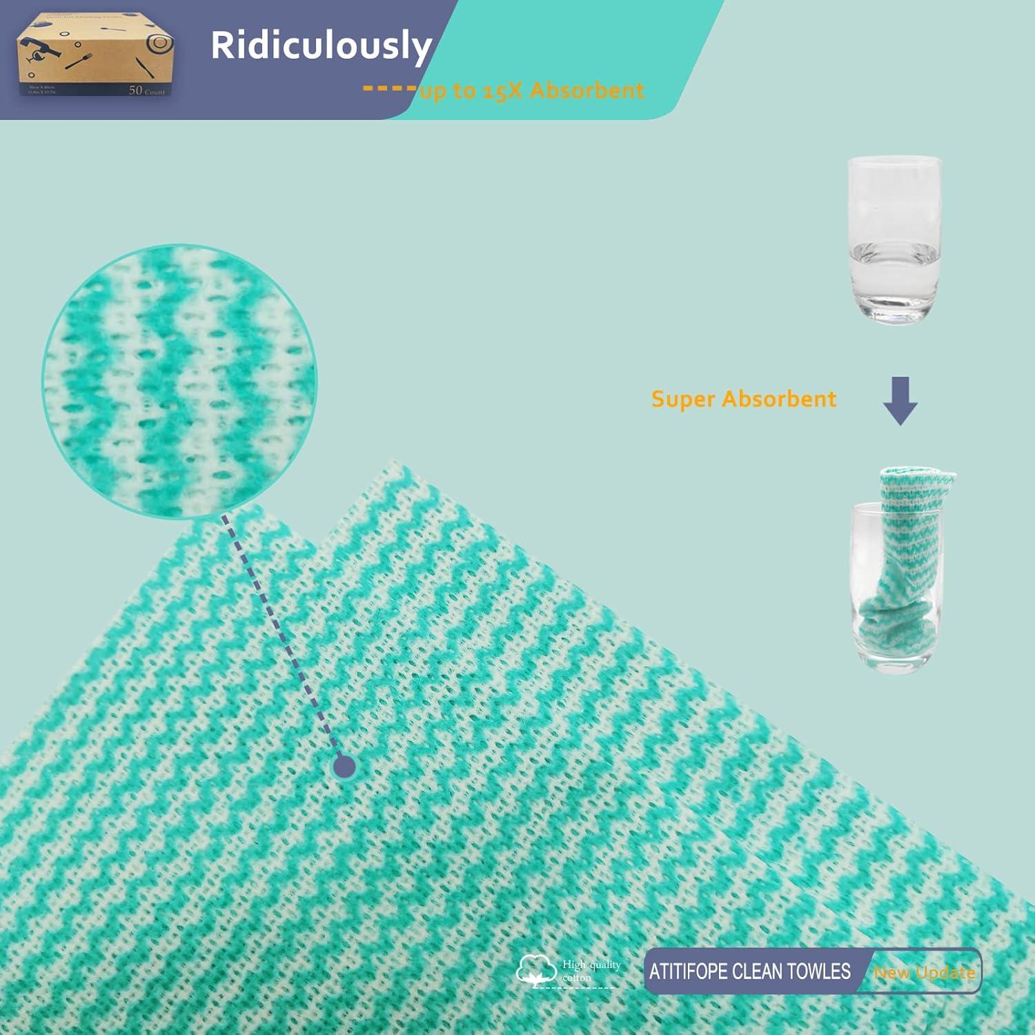 Toallitas de limpieza reutilizables Atitiope 50 piezas 30x40 cm