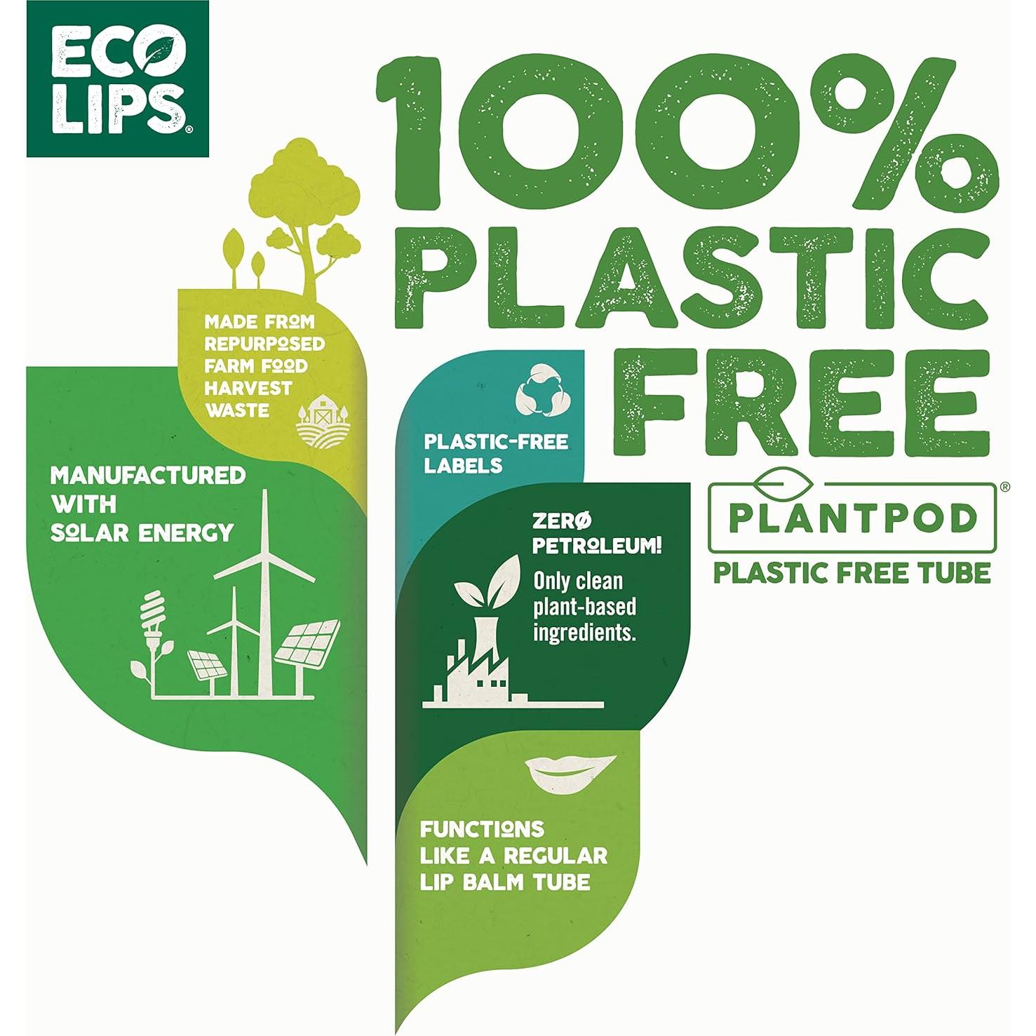 Bálsamo Labial Vegano Eco Lips Sabor Limón Lima Paquete de 3