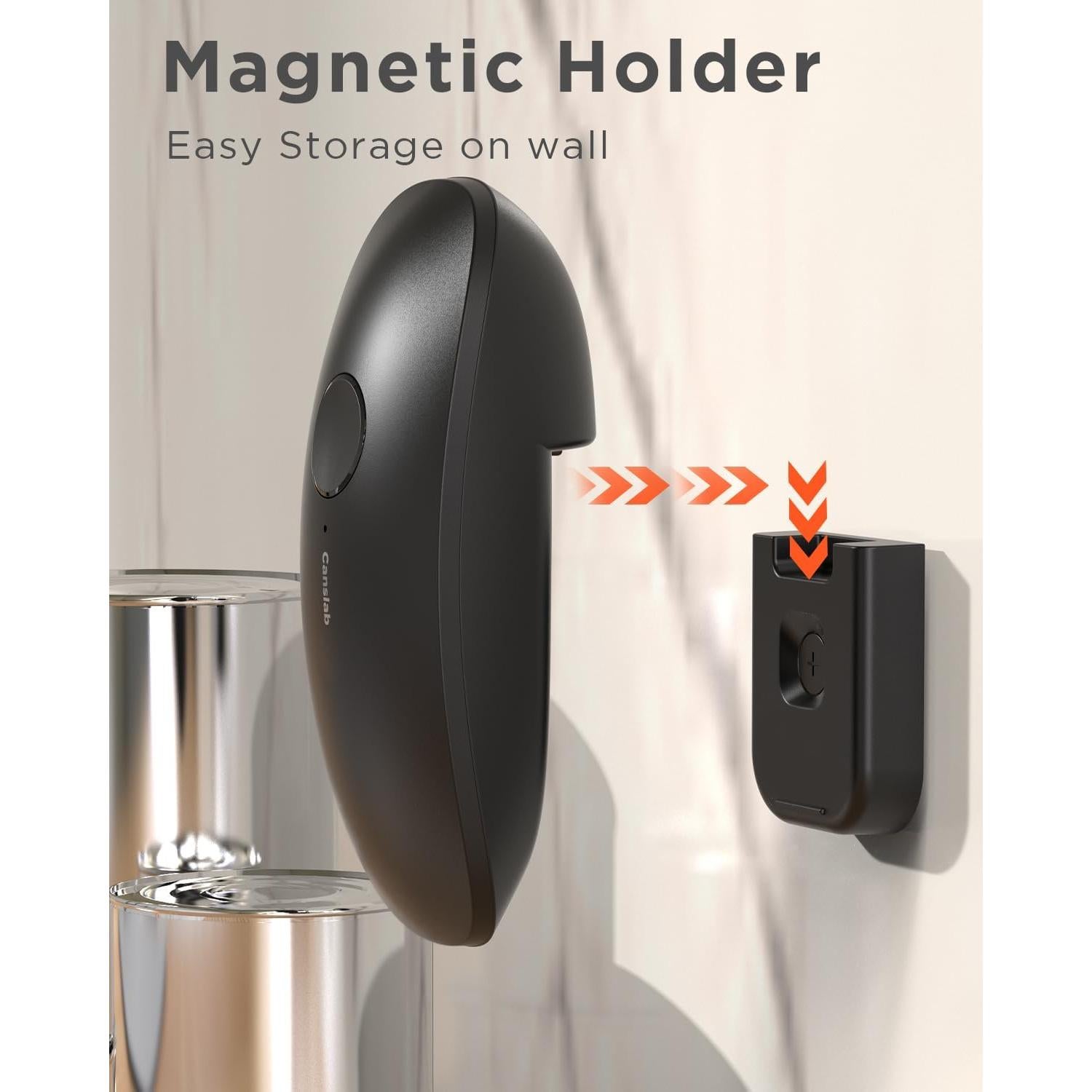 Abre Latas Eléctrico Canslab Ultrablade Negro 10W Recargable