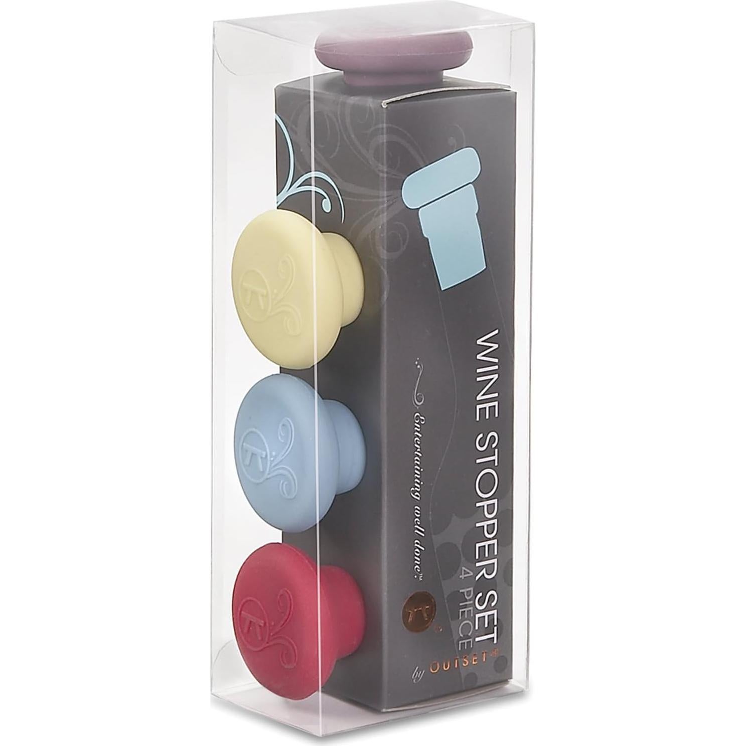 Tapones de Vino de Silicona Outset B229, Set de 4 Colores