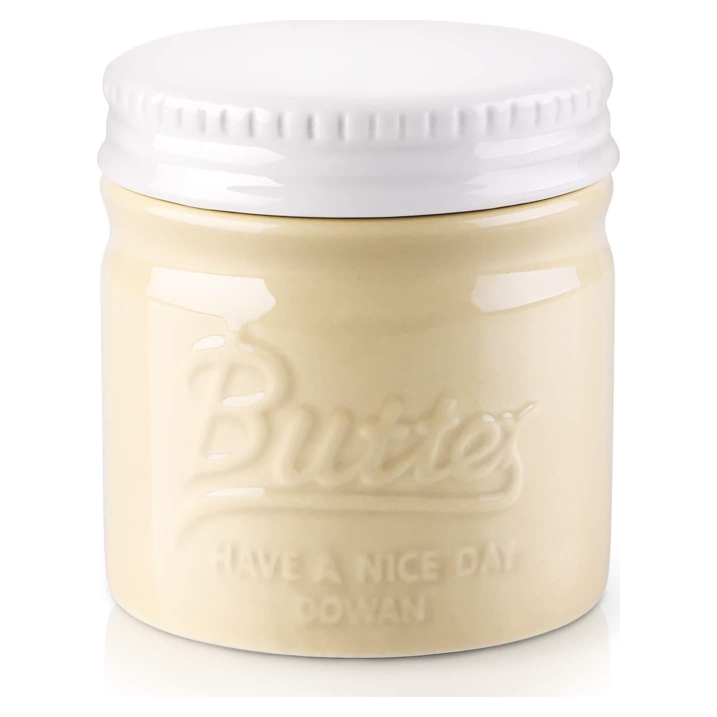 Crock de Mantequilla DOWAN Mason Beige con Tapa - 170g