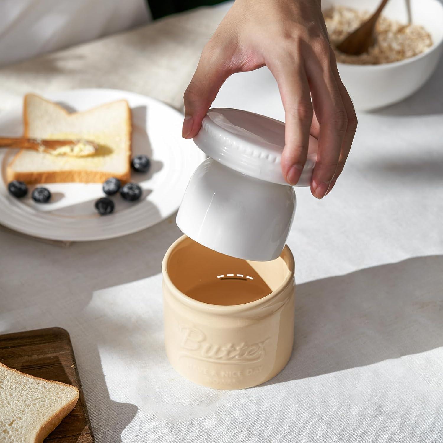 Crock de Mantequilla DOWAN Mason Beige con Tapa - 170g