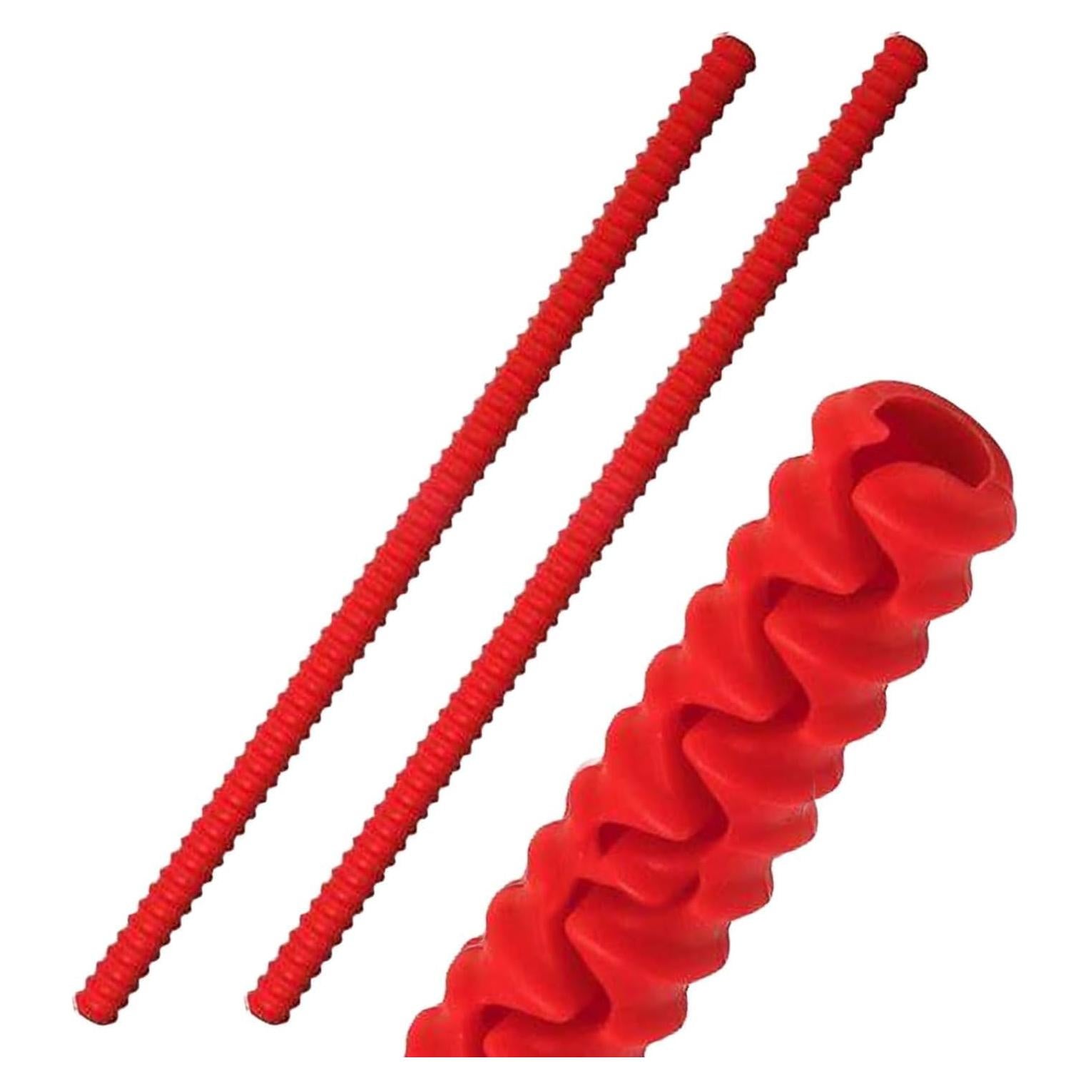 Silicone Oven Rack Shields Extra Long Oven Rack Protectors, 14-Inches Heat Resistant Oven Rack Edge Protector Guard Cover Full Length Fit on Standard-Sized Ovens (Red, 2 Pack - 14 Inches)