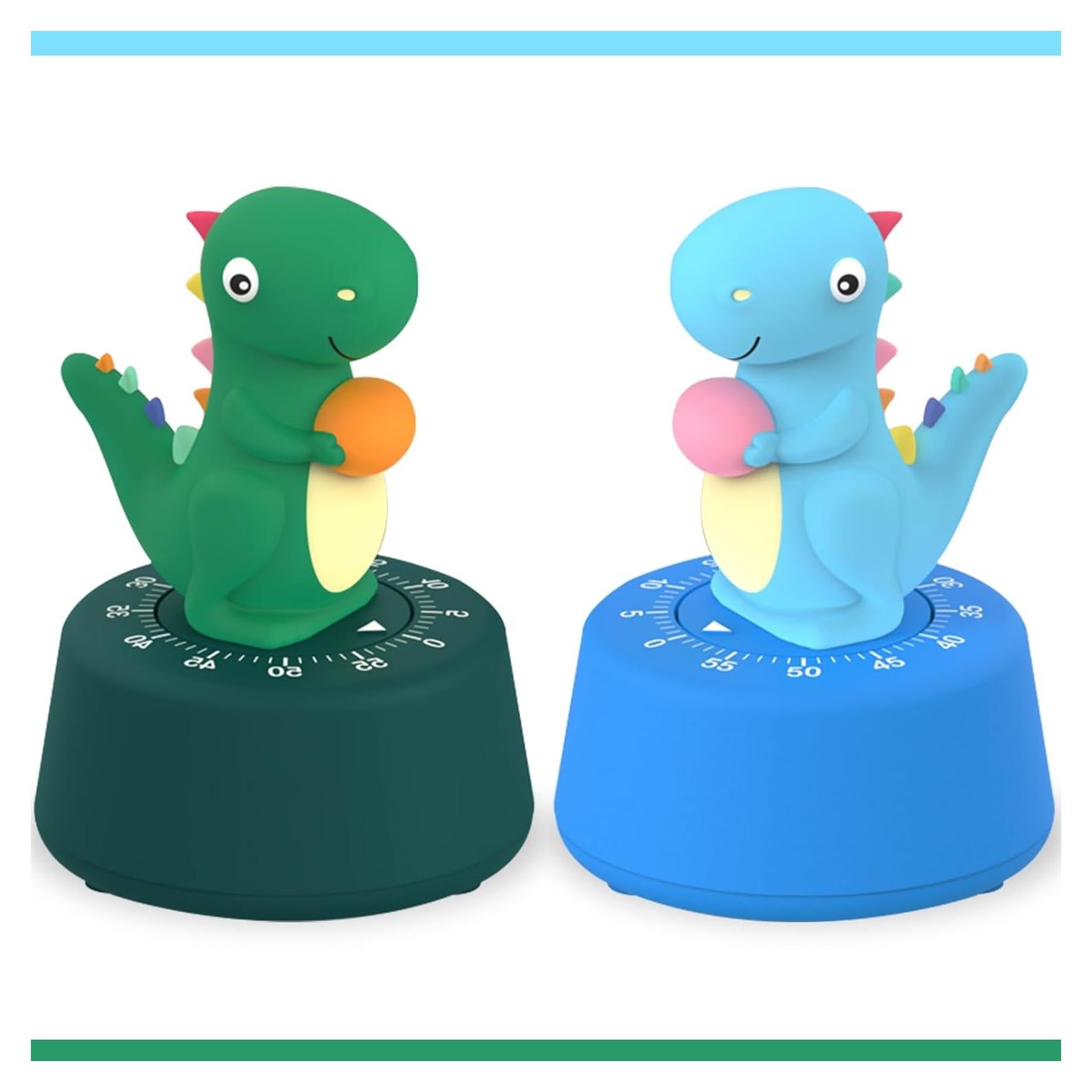 Paquete de 2 Temporizadores de Cocina ELE DEPI Dinosaurio Mecánico