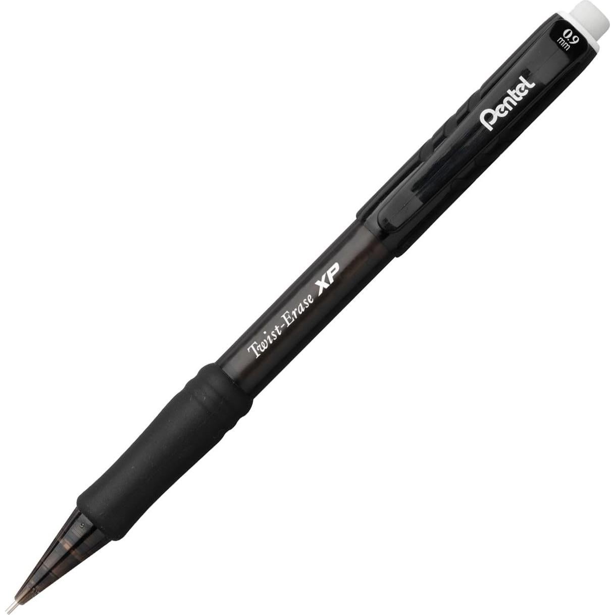 Lápiz Mecánico Pentel QE419A Twist-Erase 0.9mm Negro - 12 Unidades