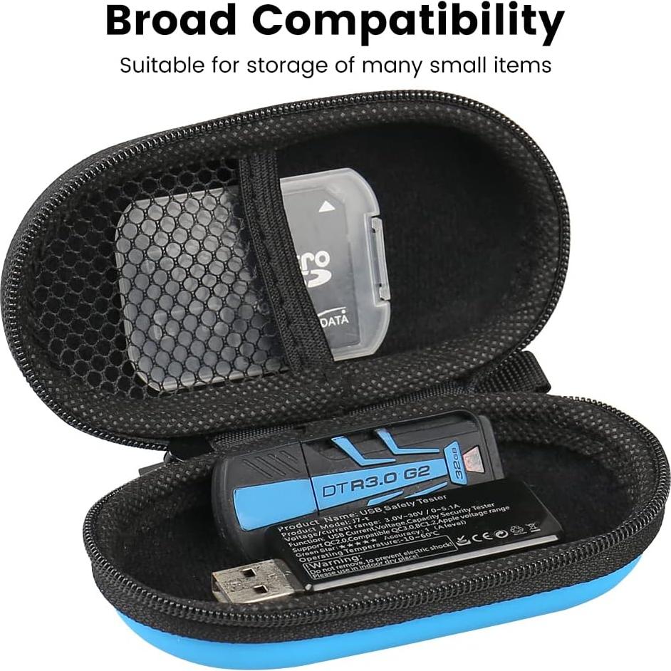 Funda de transporte RISETECH para auriculares EVA azul