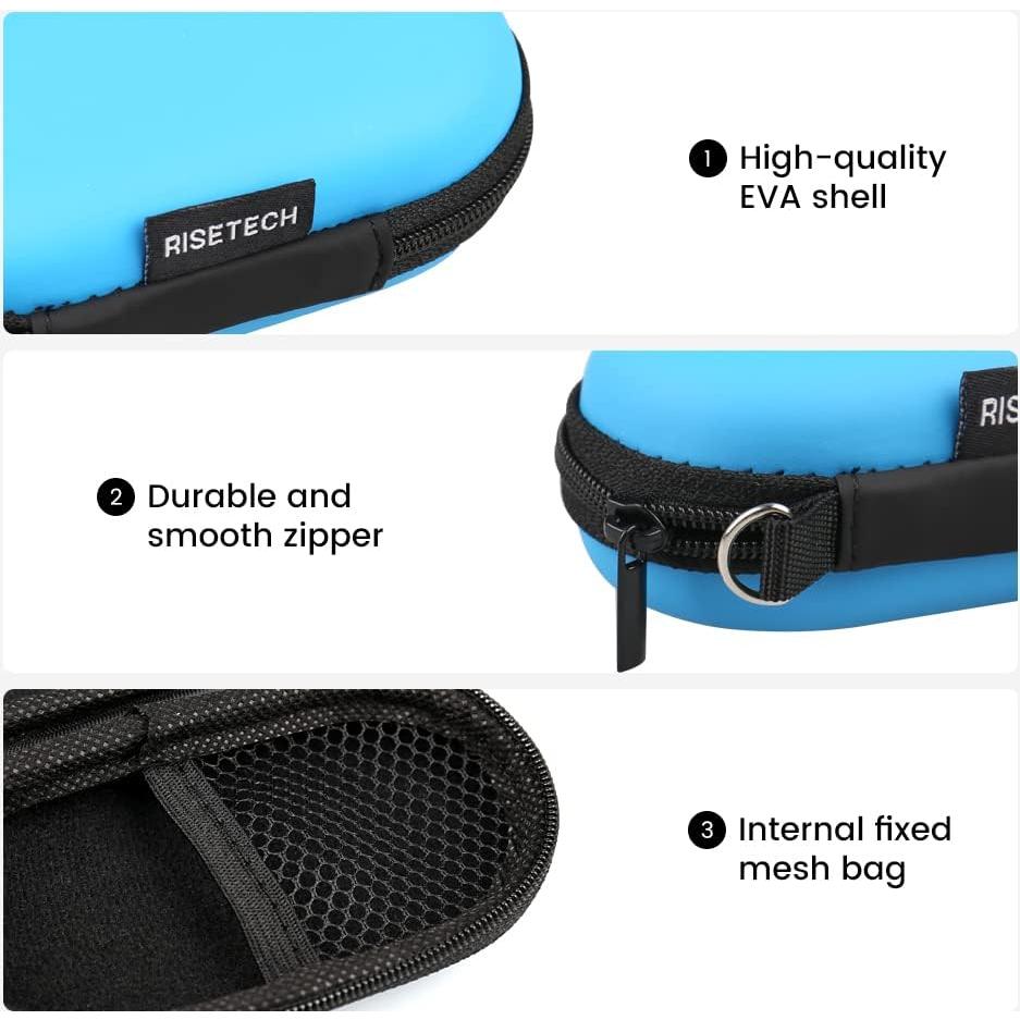 Funda de transporte RISETECH para auriculares EVA azul
