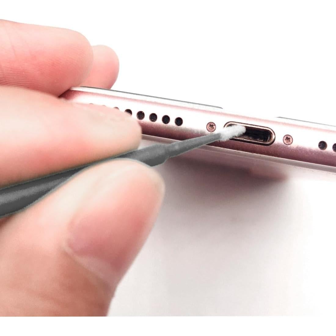 Paquete de 100 Cepillos de Limpieza para Puertos de Carga - Negro